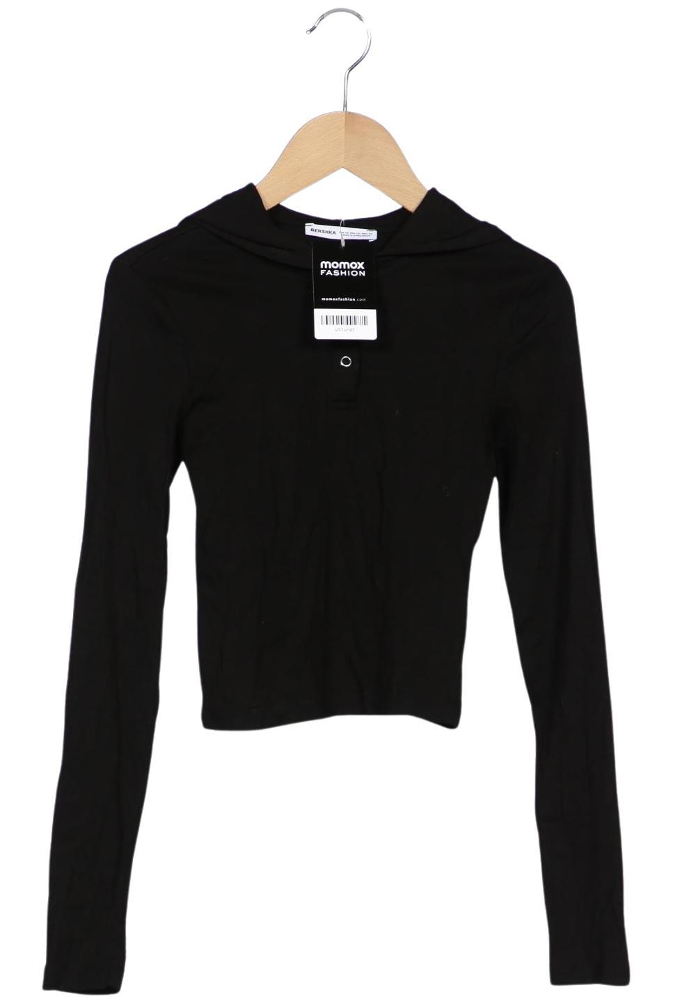 

bershka Damen Kapuzenpullover, schwarz, Gr. 34