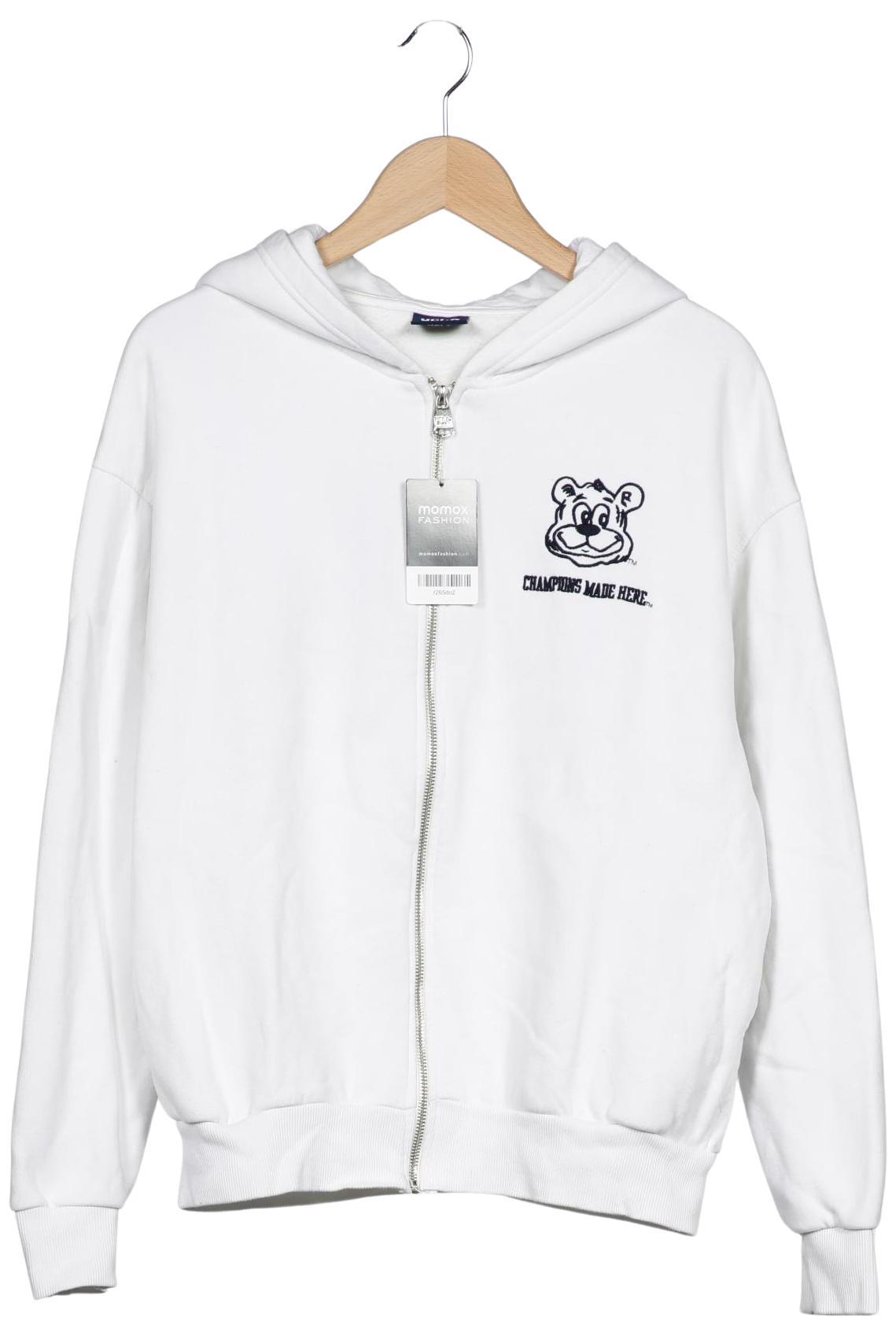 

bershka Damen Kapuzenpullover, weiß, Gr. 38