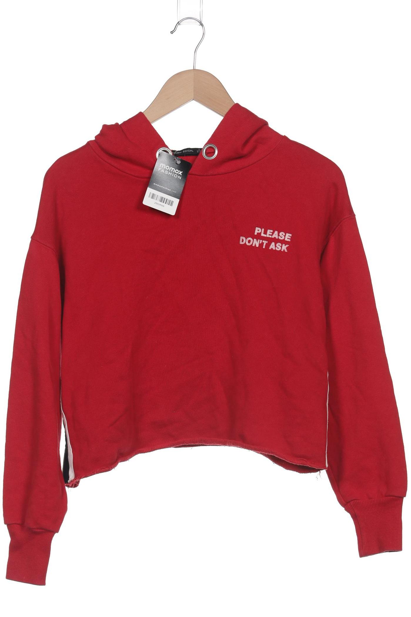 

bershka Damen Kapuzenpullover, rot, Gr. 36