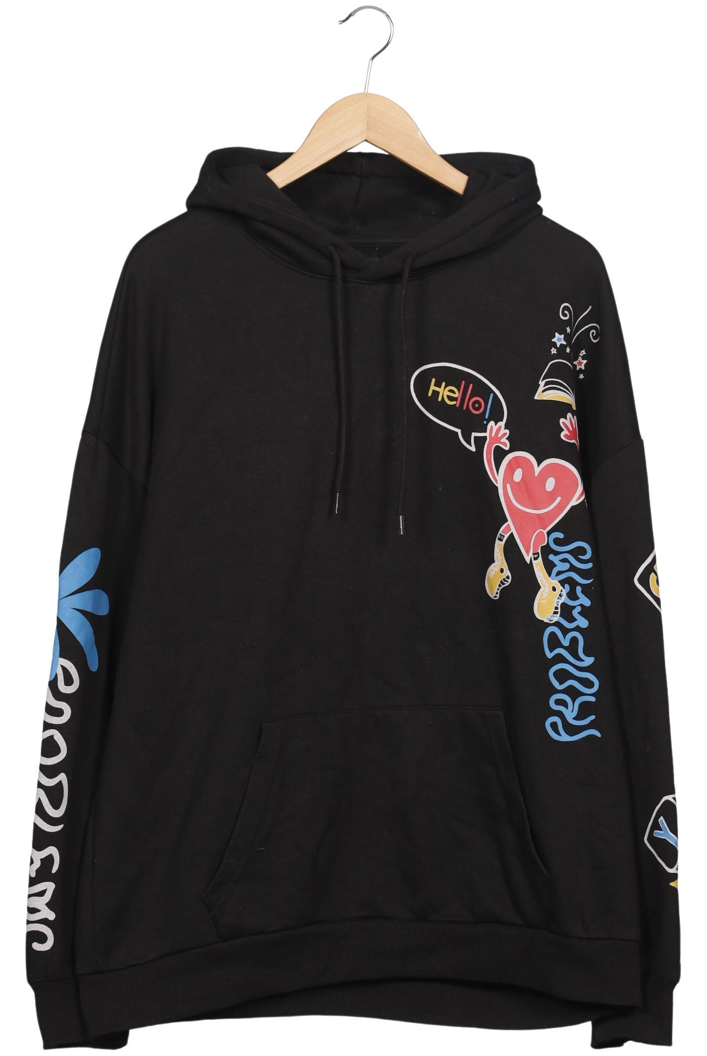 

bershka Damen Kapuzenpullover, schwarz, Gr. 44