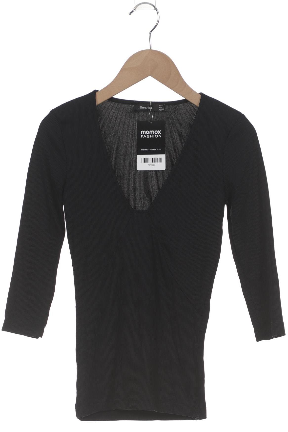 

bershka Damen Langarmshirt, schwarz, Gr. 36