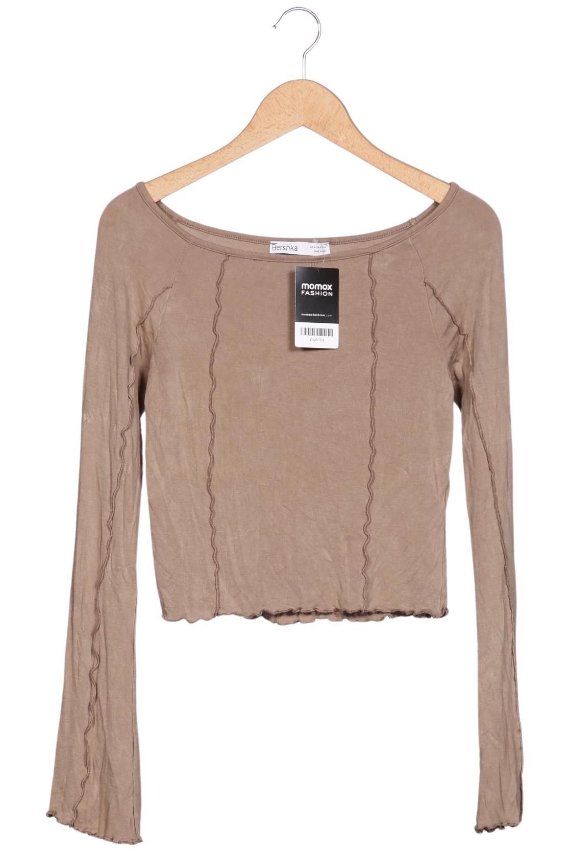 

bershka Damen Langarmshirt, beige, Gr. 38
