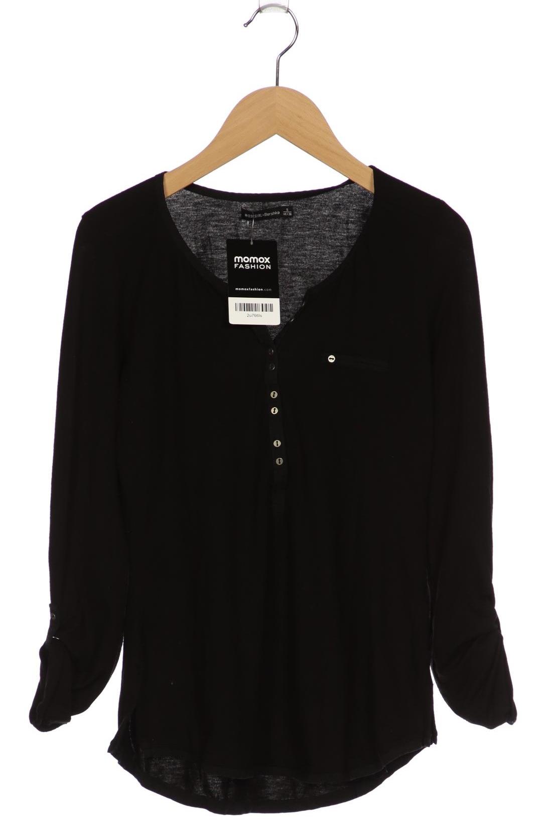 

bershka Damen Langarmshirt, schwarz, Gr. 36
