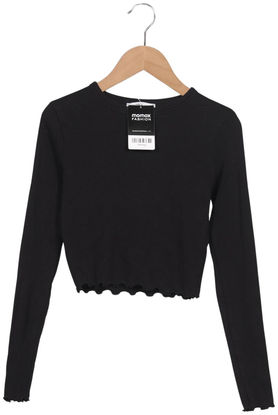 

bershka Damen Langarmshirt, schwarz, Gr. 36