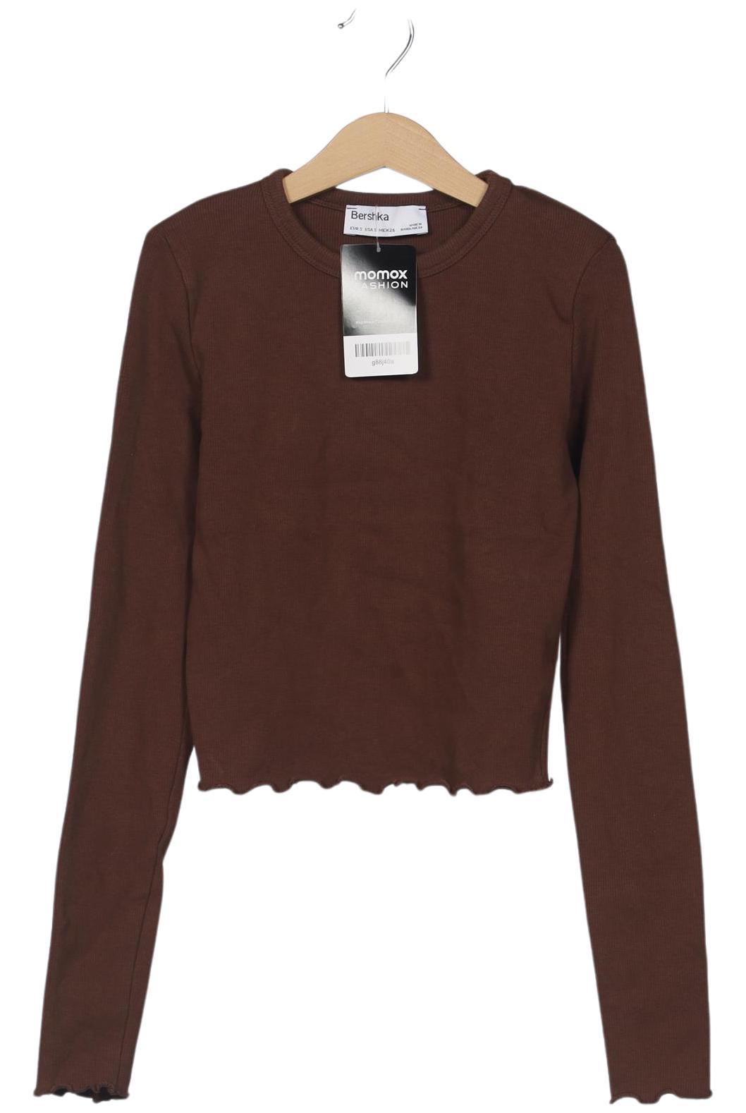 

bershka Damen Langarmshirt, braun, Gr. 36
