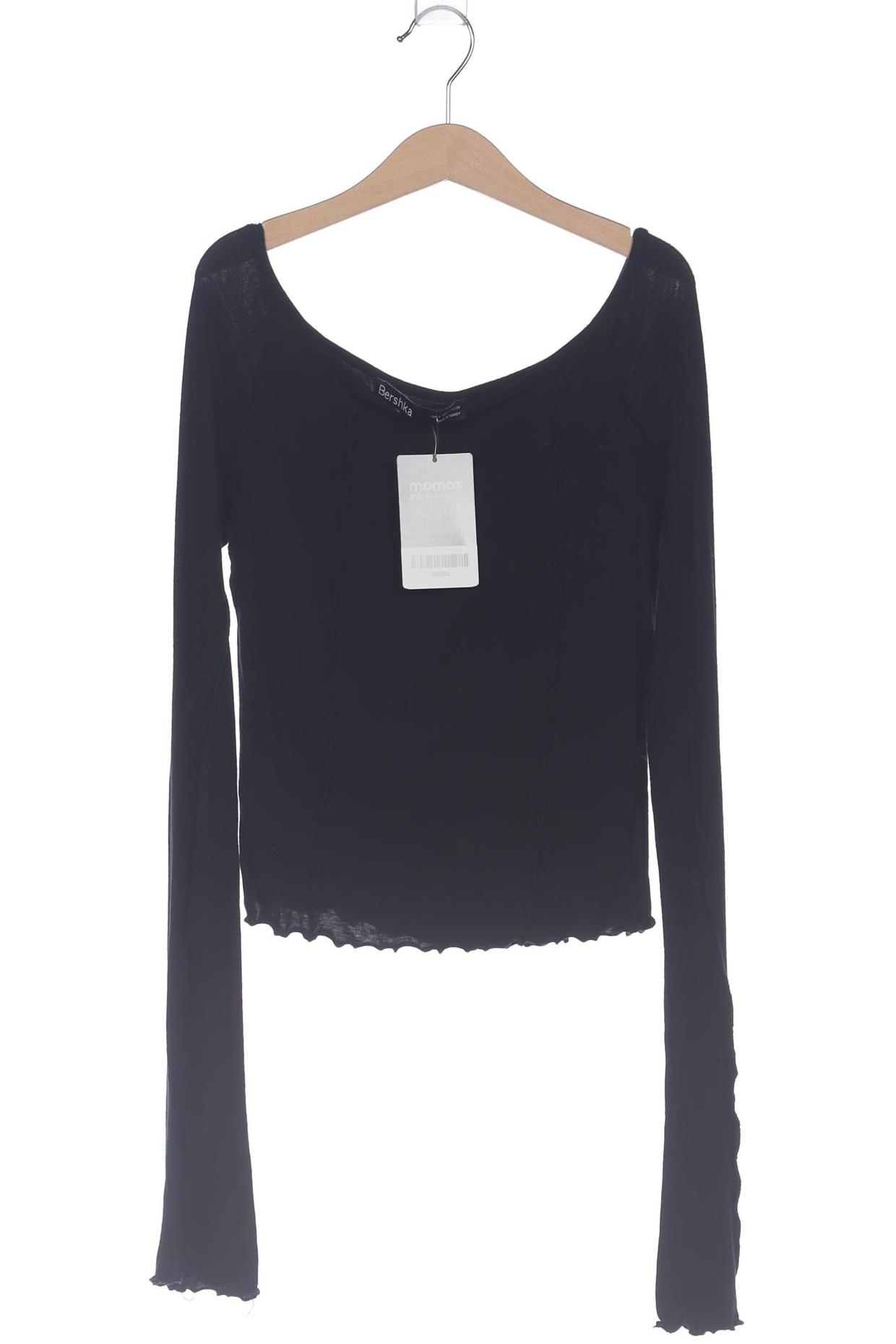 

bershka Damen Langarmshirt, schwarz, Gr. 36