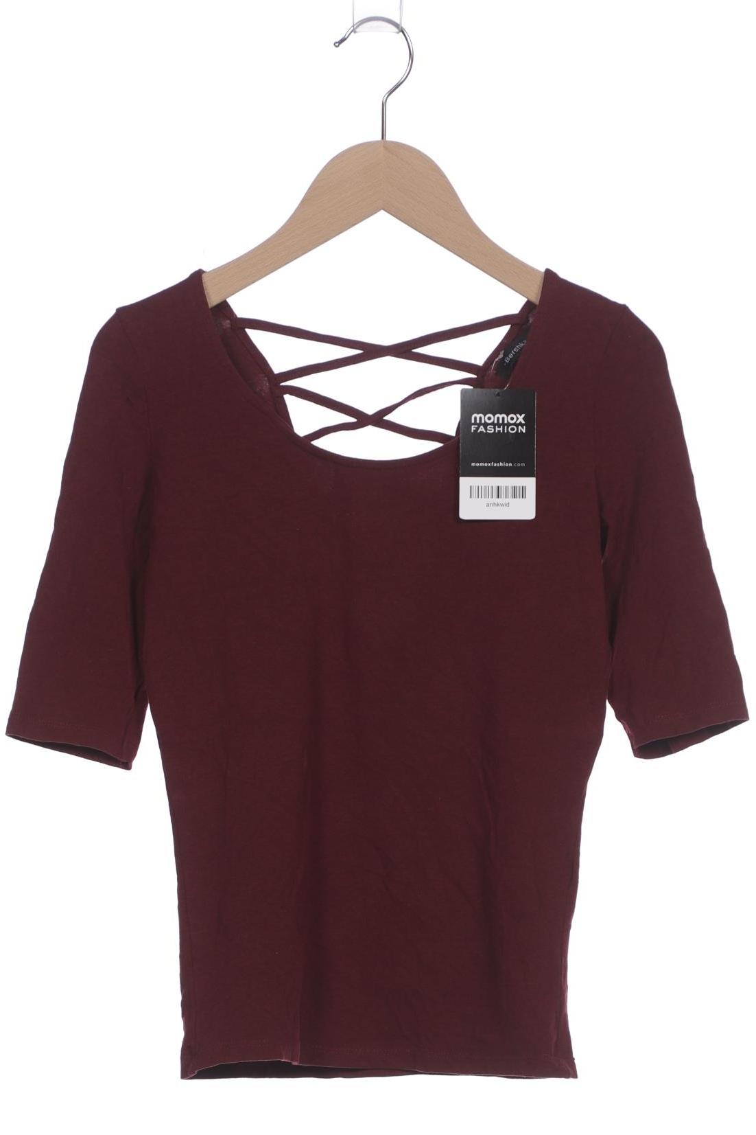

bershka Damen Langarmshirt, bordeaux, Gr. 36