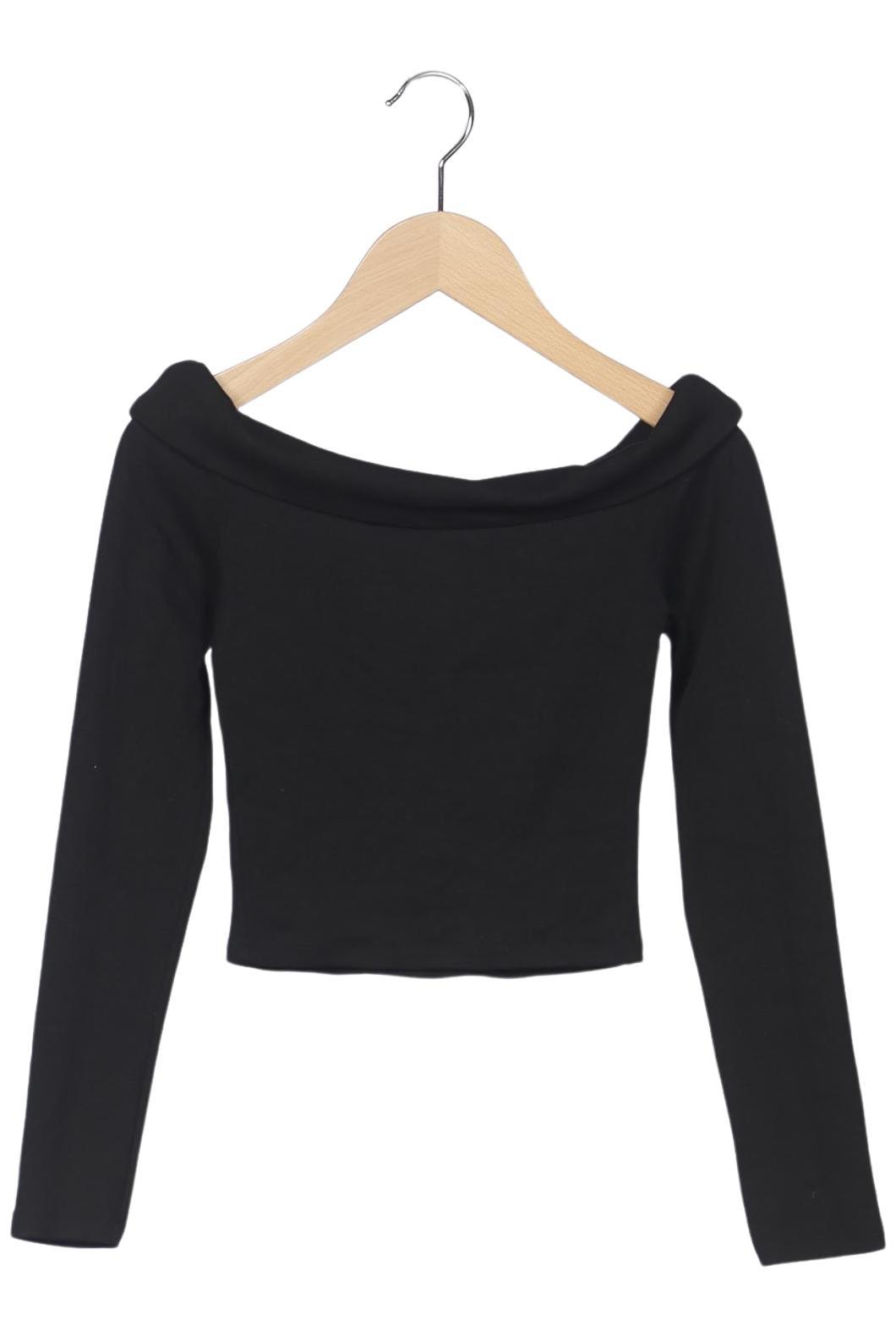 

bershka Damen Langarmshirt, schwarz, Gr. 34