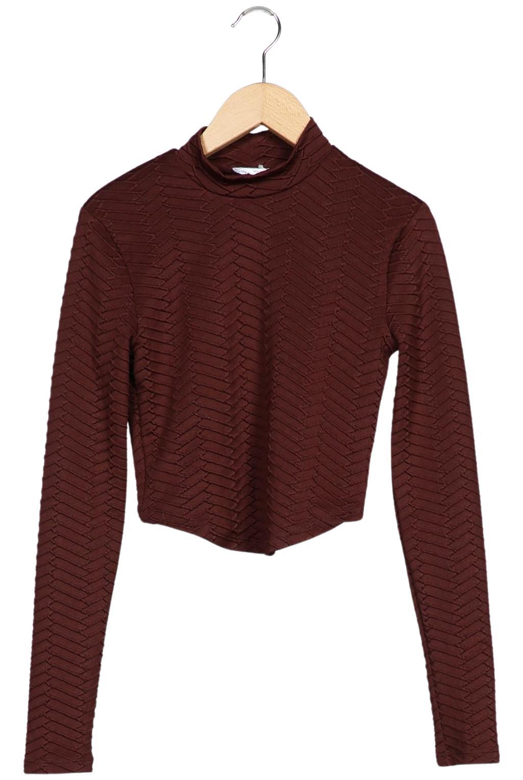 

bershka Damen Langarmshirt, bordeaux, Gr. 38
