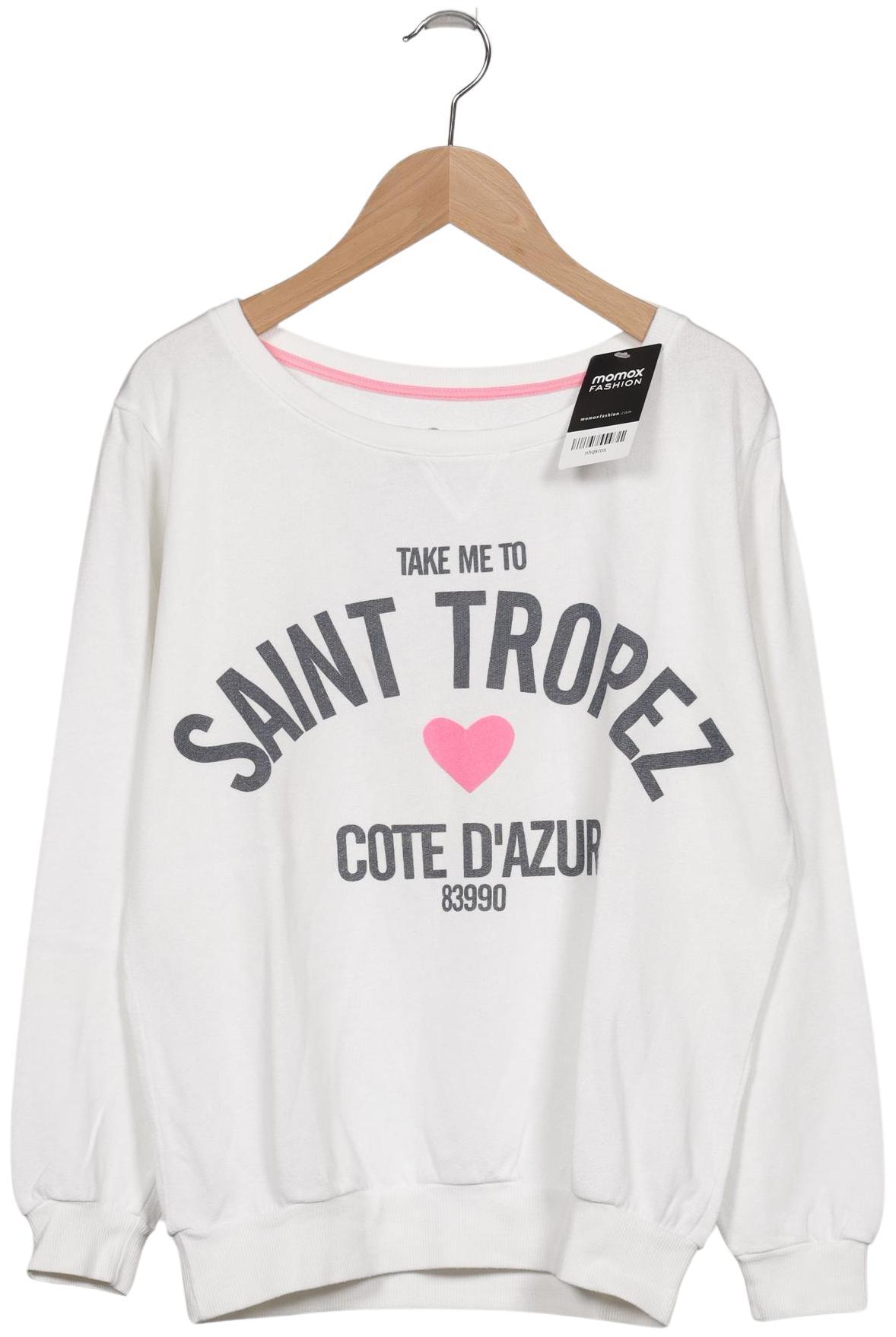 

bershka Damen Langarmshirt, weiß, Gr. 38