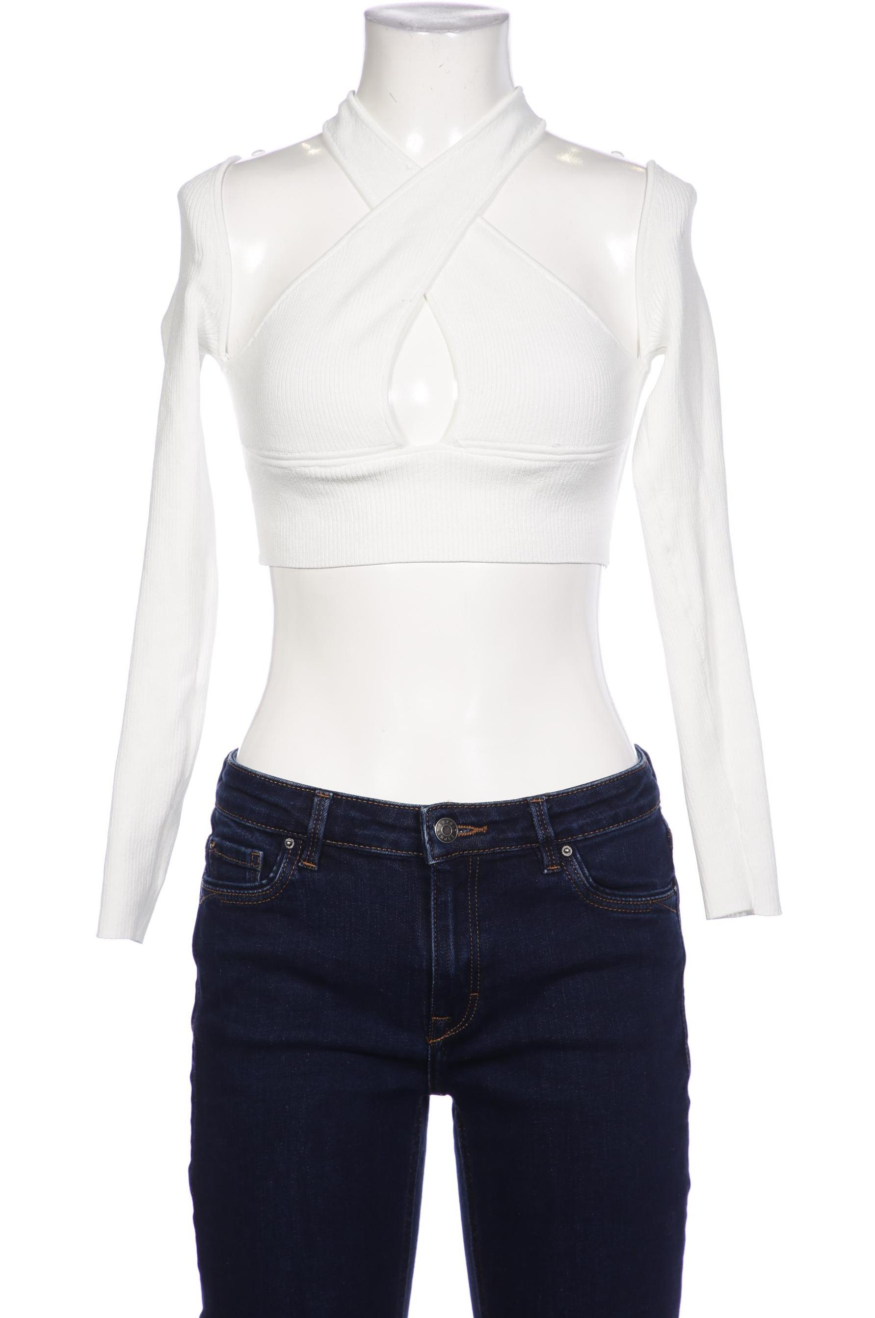 

bershka Damen Langarmshirt, weiß