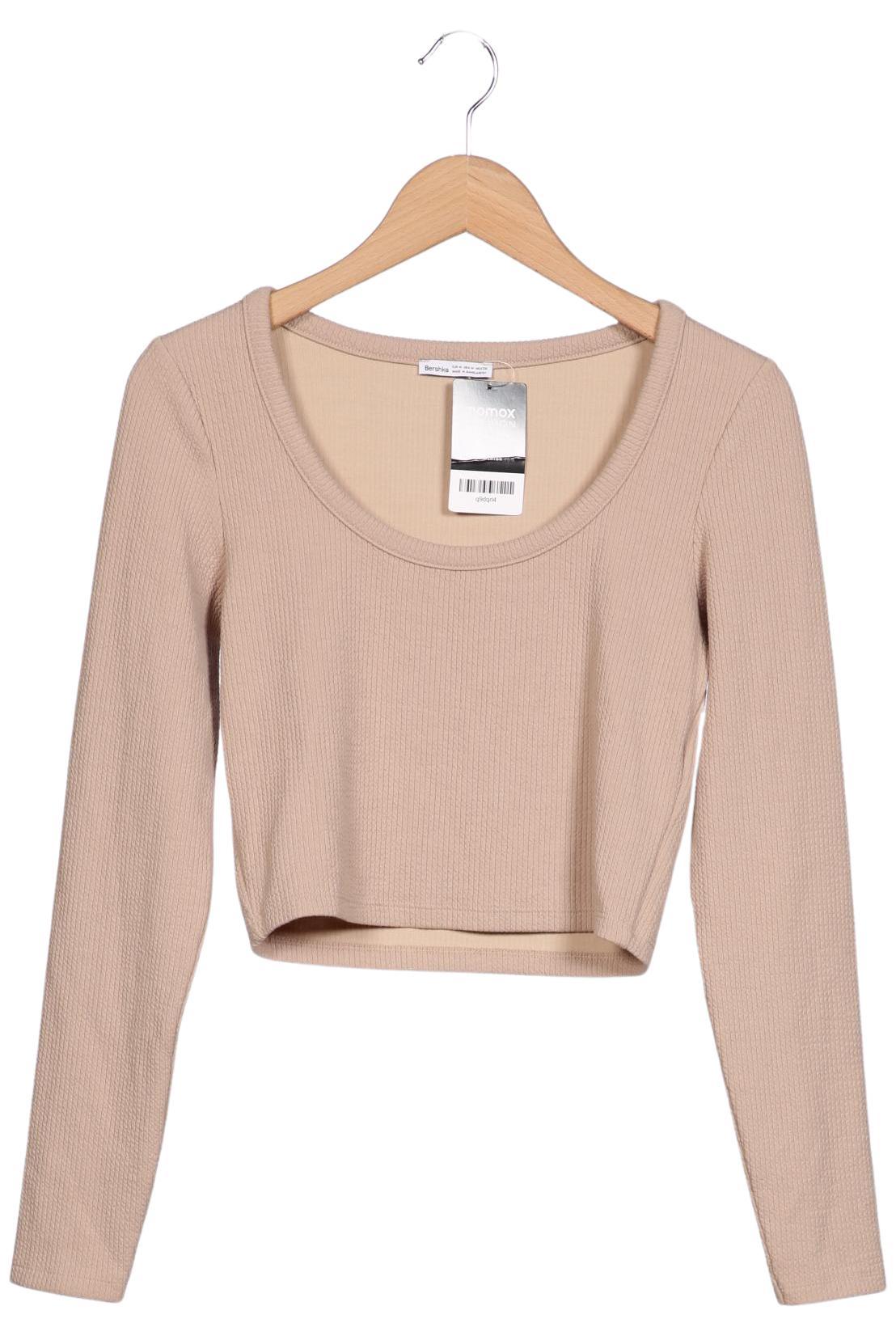 

bershka Damen Langarmshirt, beige, Gr. 38
