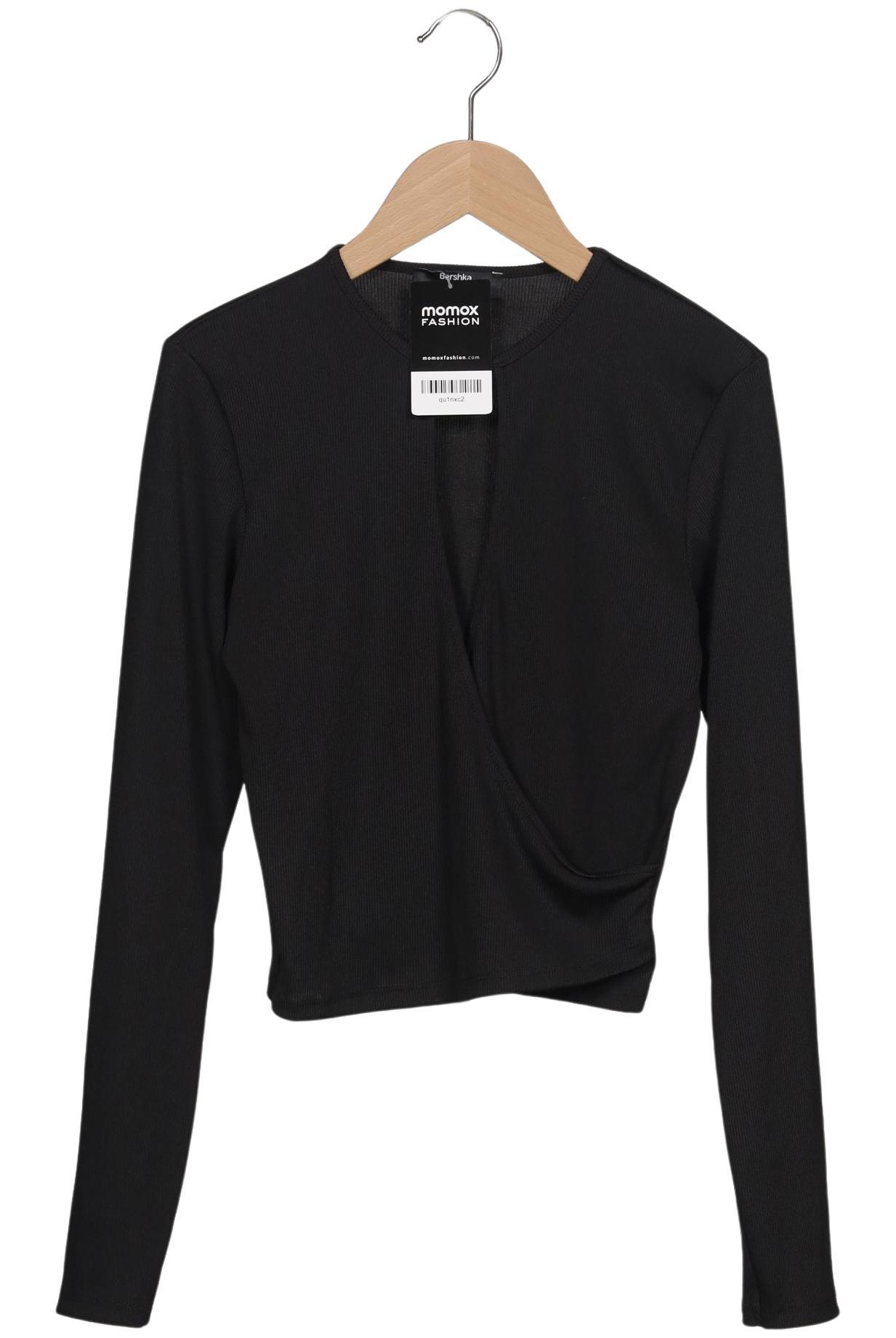 

bershka Damen Langarmshirt, schwarz, Gr. 38