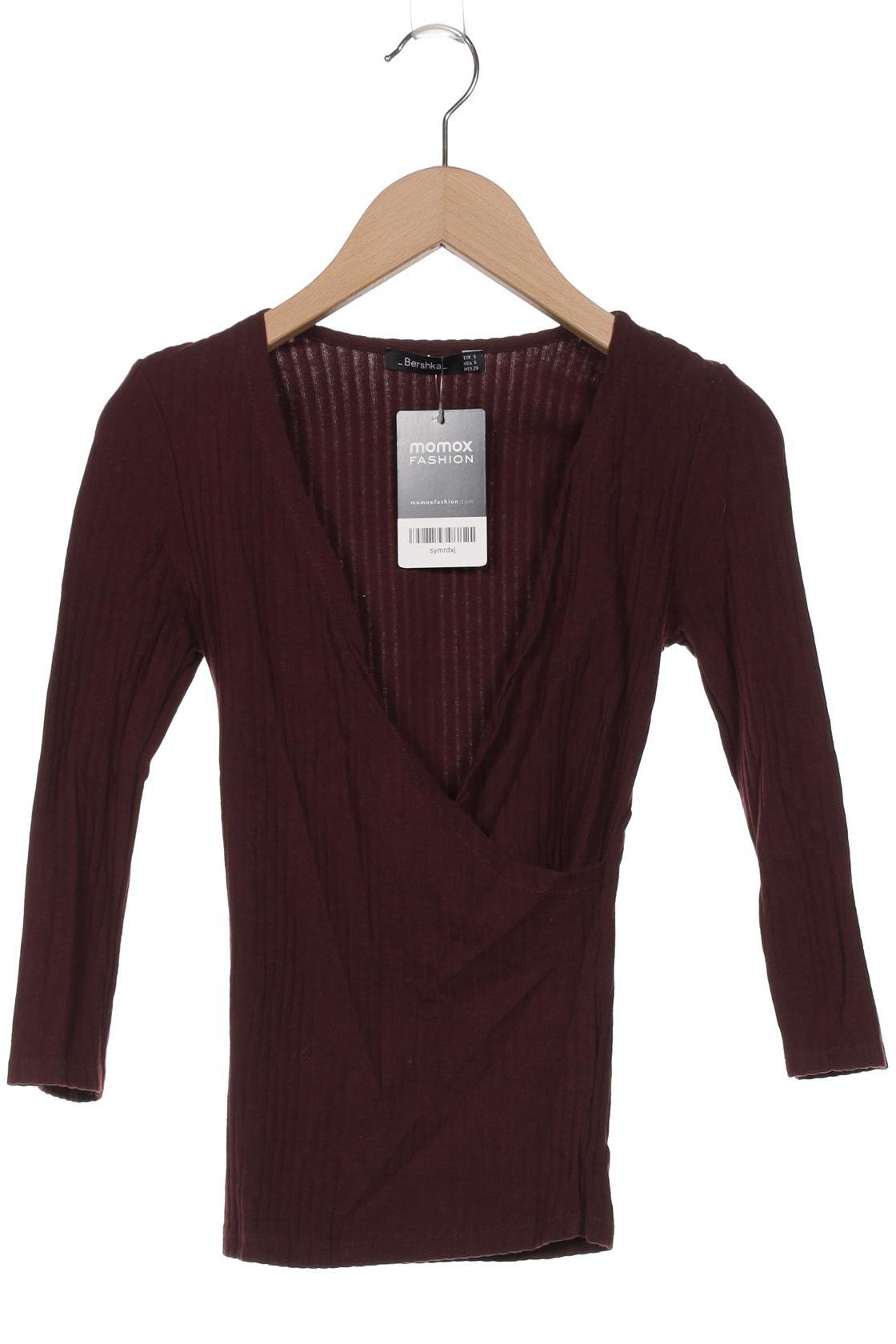 

bershka Damen Langarmshirt, bordeaux, Gr. 36