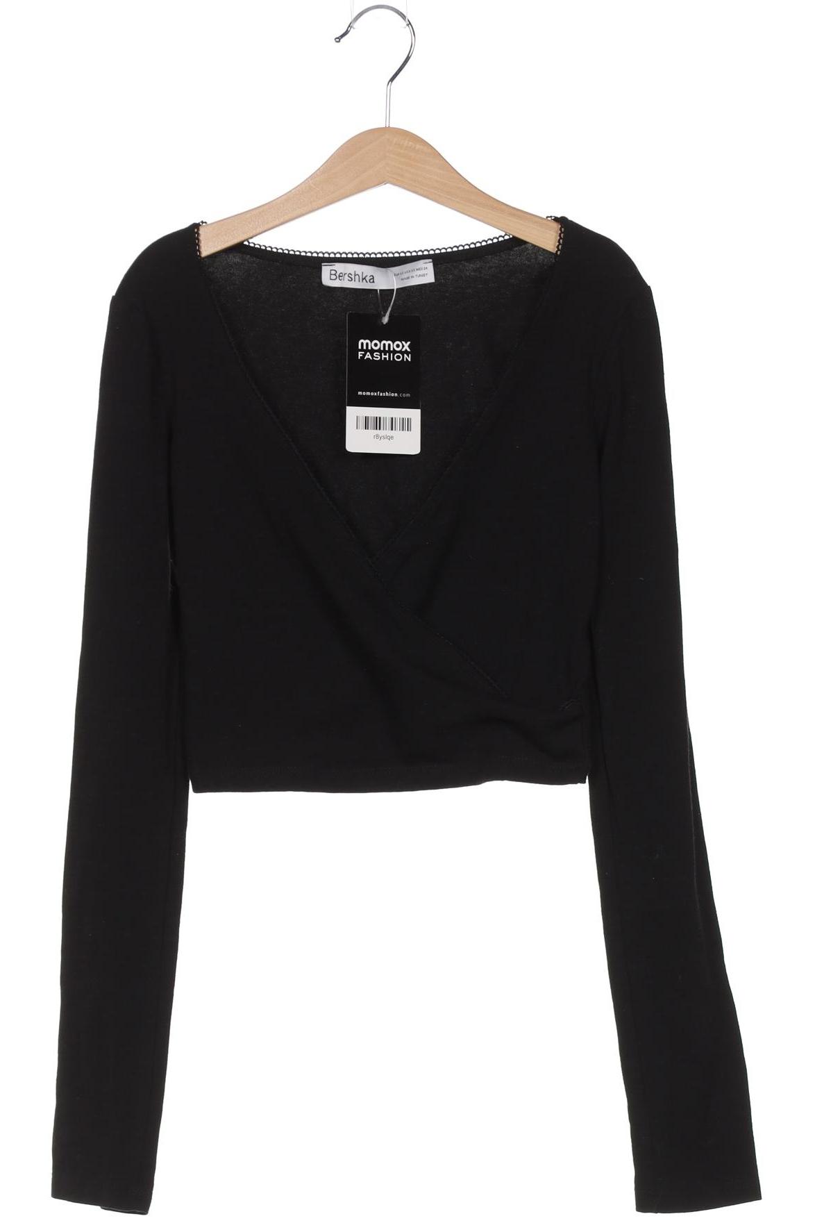 

bershka Damen Langarmshirt, schwarz, Gr. 34
