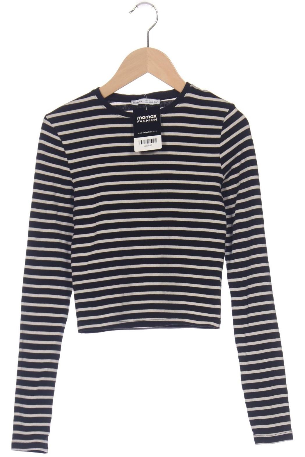 

bershka Damen Langarmshirt, schwarz, Gr. 38