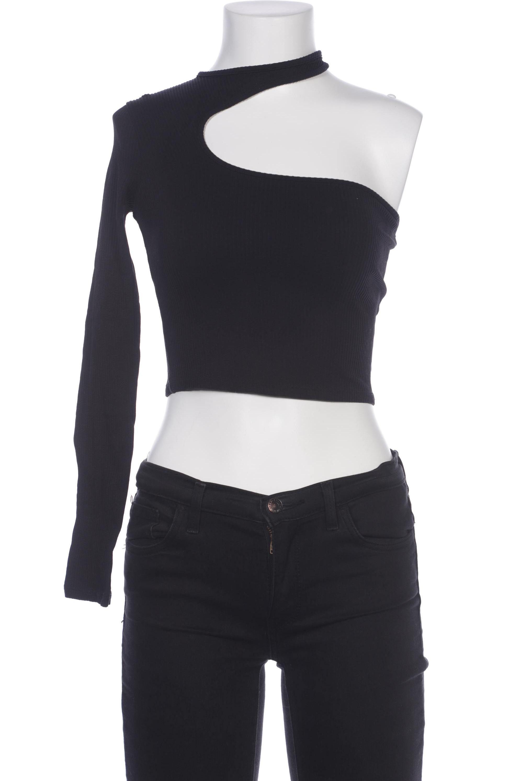 

bershka Damen Langarmshirt, schwarz, Gr. 34