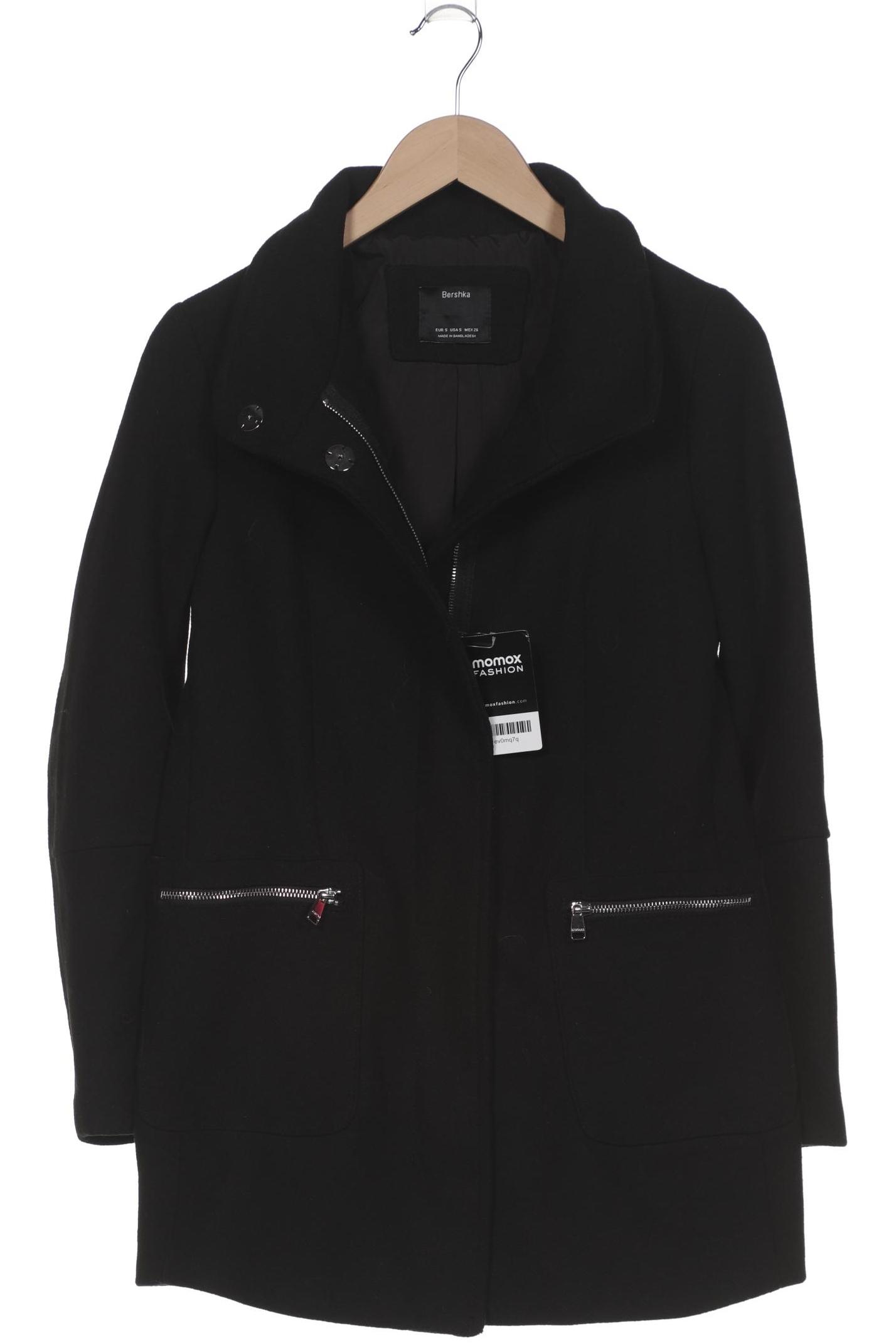 

bershka Damen Mantel, schwarz, Gr. 36