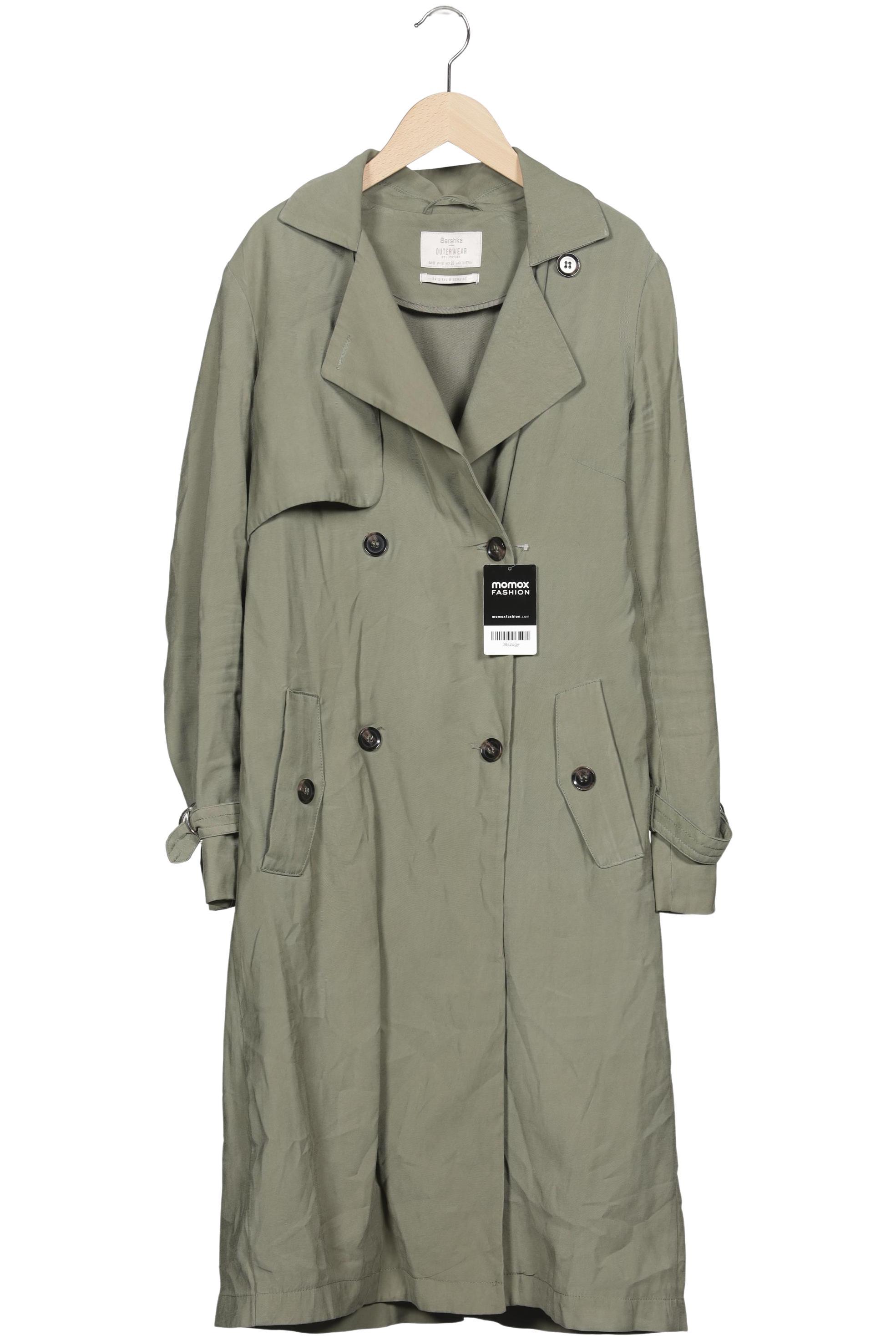 

bershka Damen Mantel, grün, Gr. 38