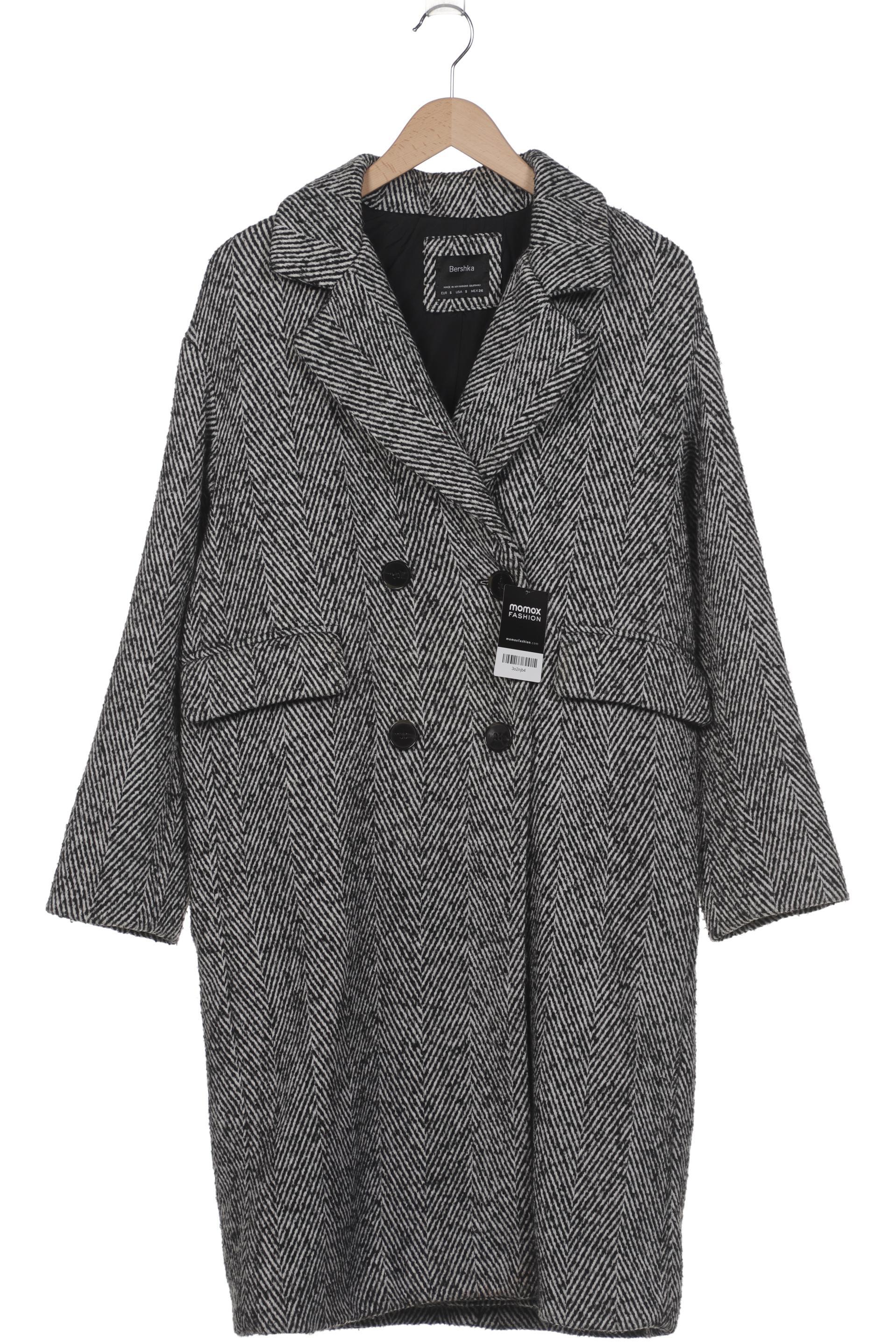 

bershka Damen Mantel, schwarz, Gr. 36