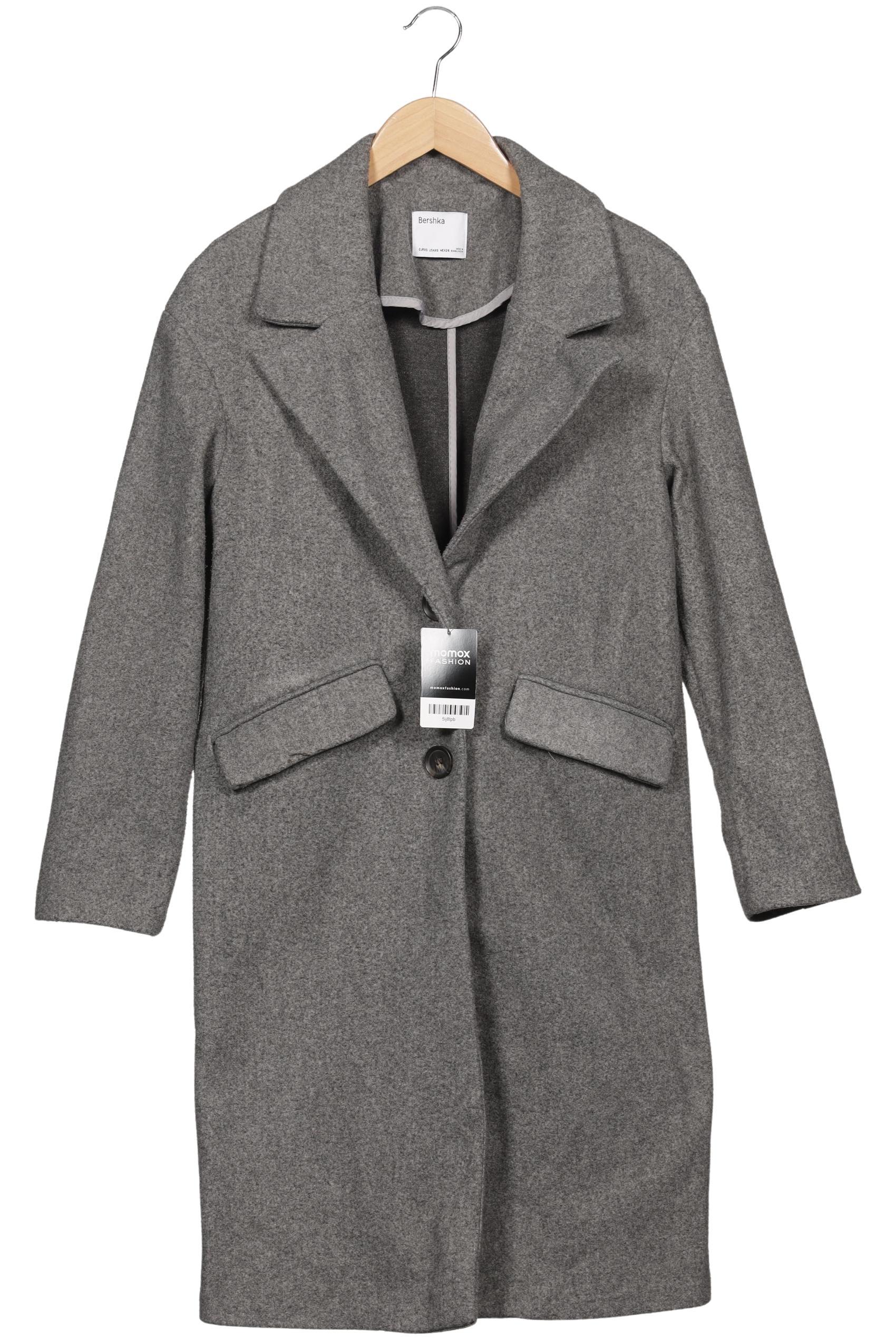 

bershka Damen Mantel, grau, Gr. 34