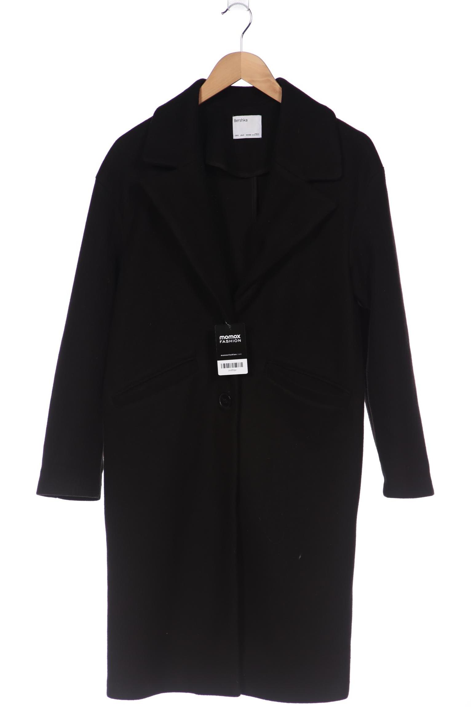 

bershka Damen Mantel, schwarz, Gr. 36