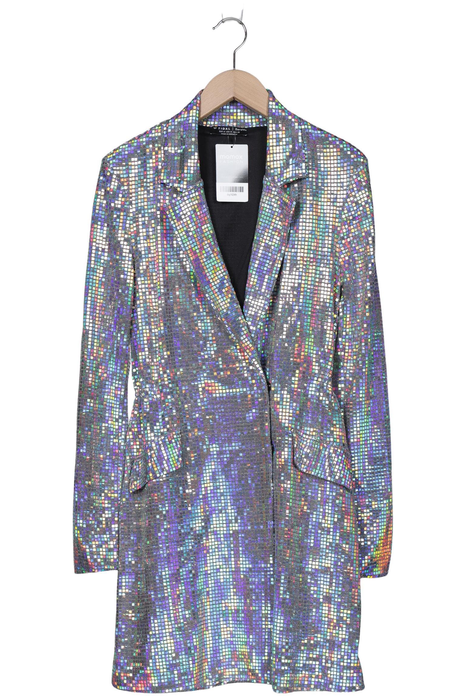 

bershka Damen Mantel, silber, Gr. 38