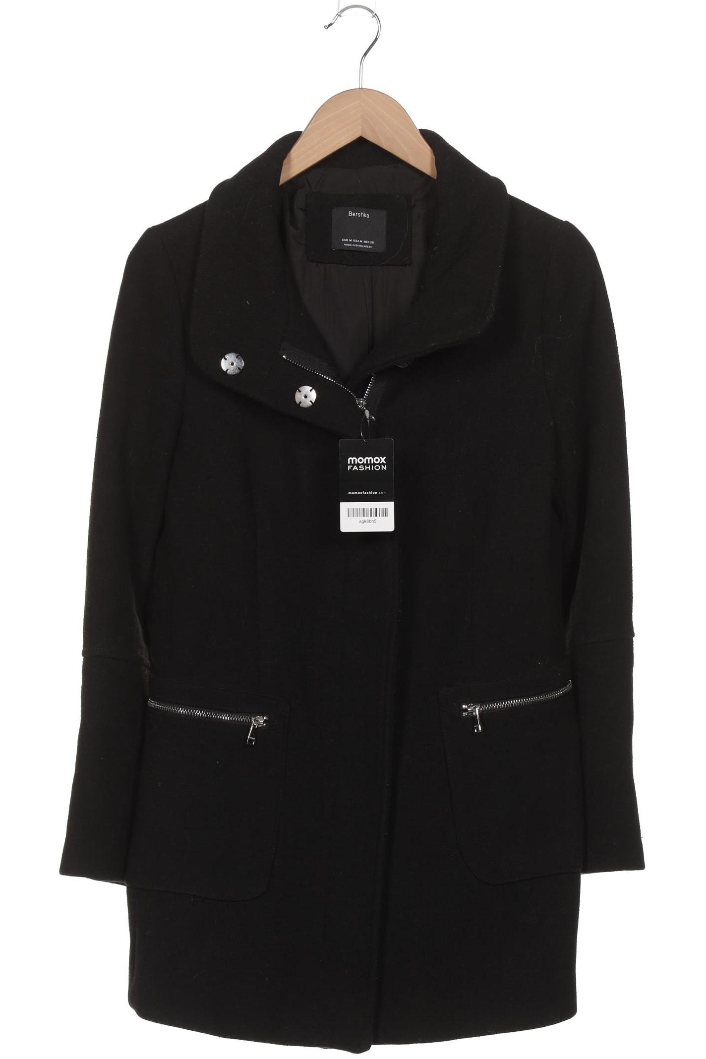 

bershka Damen Mantel, schwarz, Gr. 38