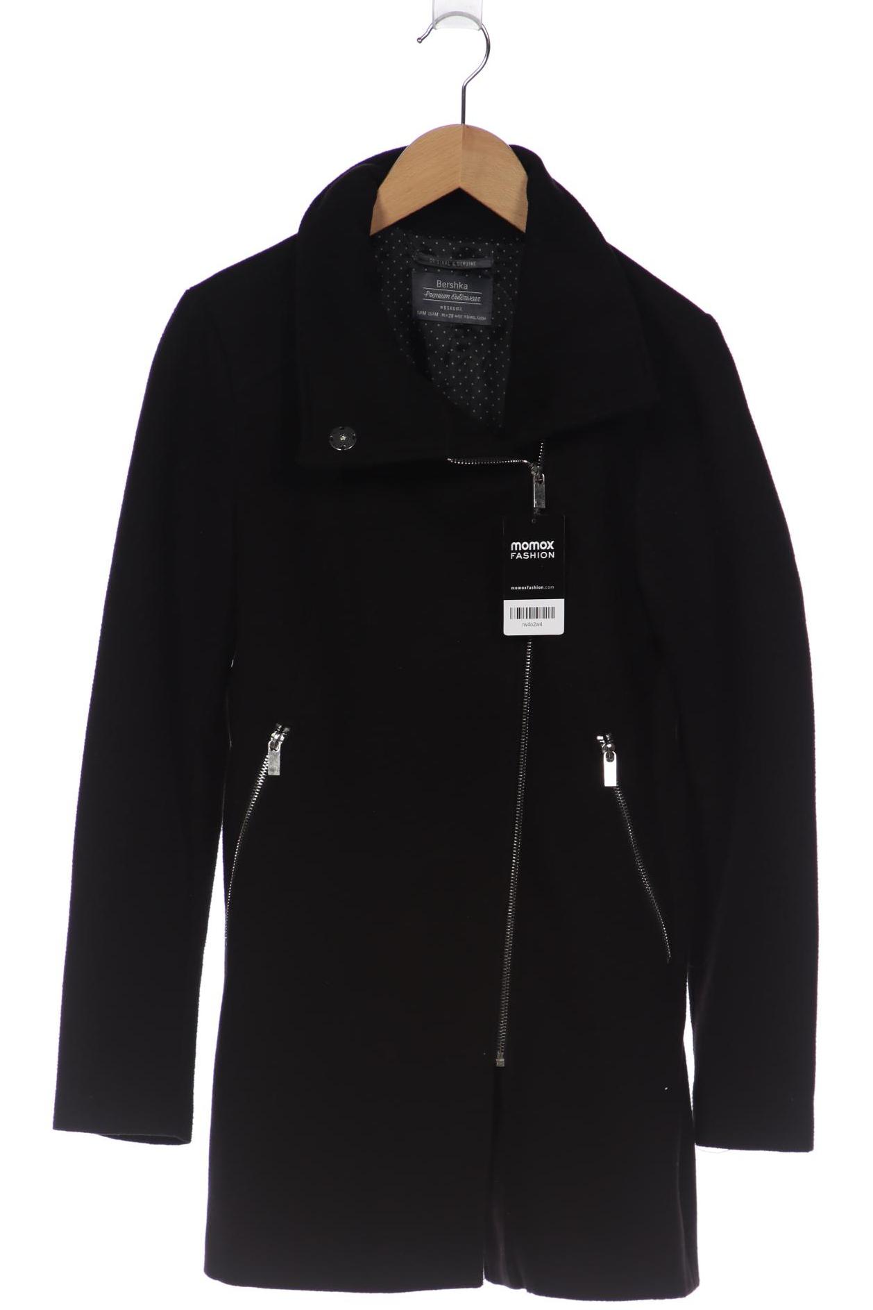

bershka Damen Mantel, schwarz, Gr. 38