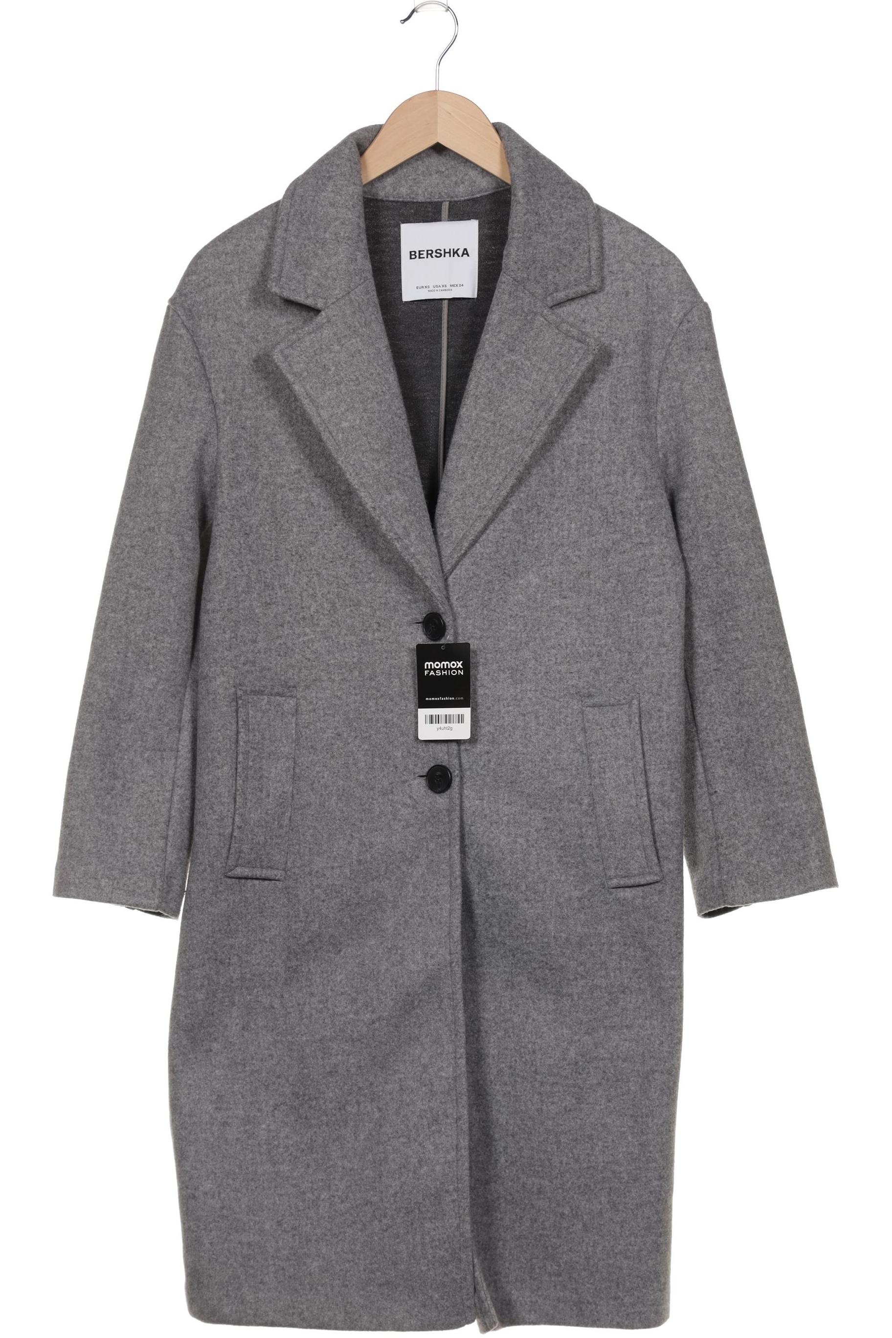 

bershka Damen Mantel, grau, Gr. 34