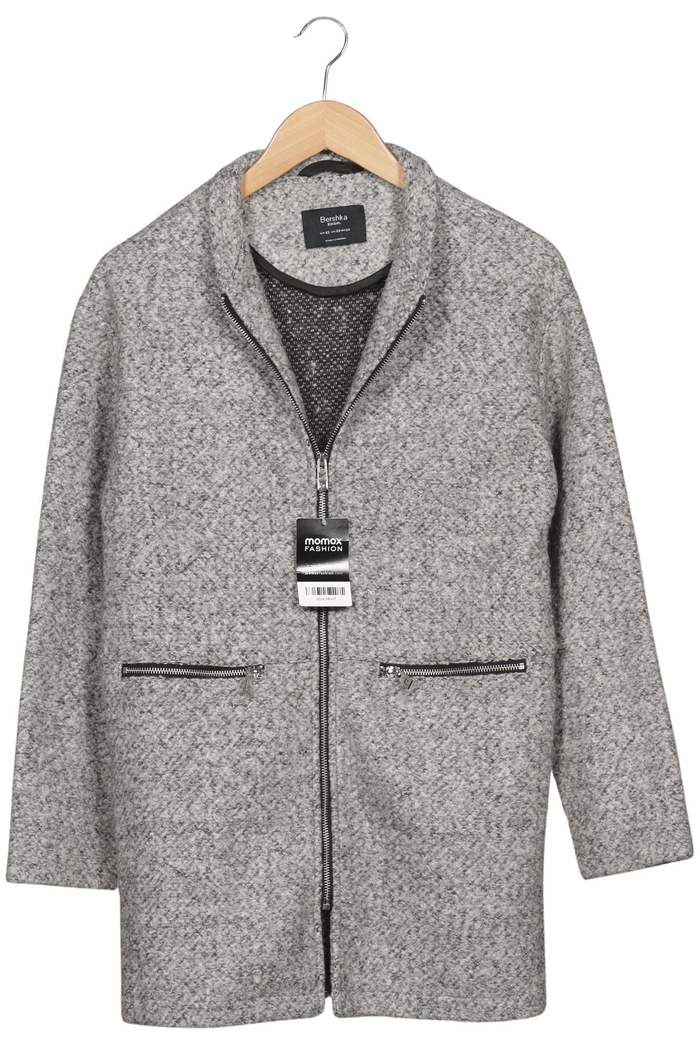 

bershka Damen Mantel, grau, Gr. 34