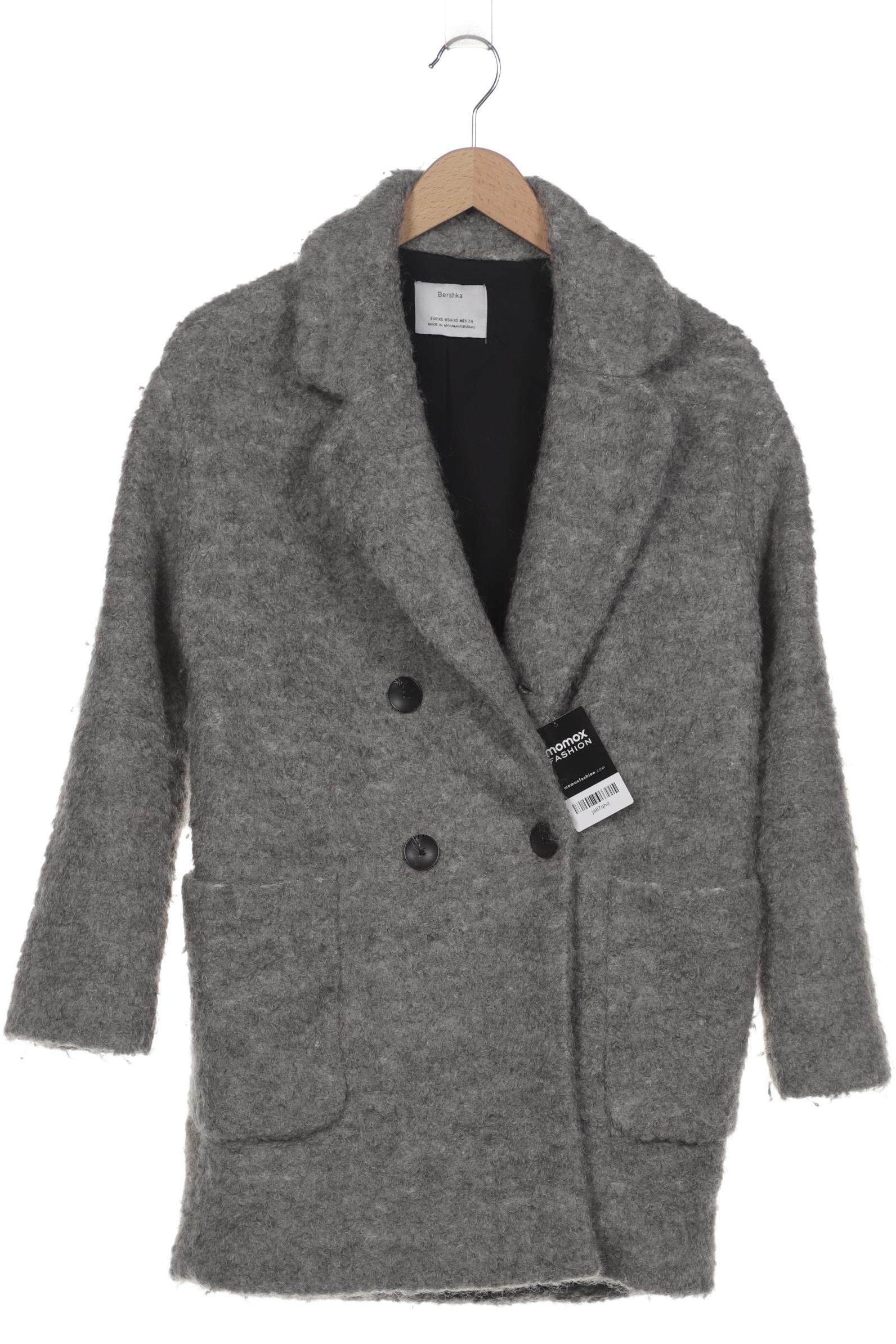 

bershka Damen Mantel, grau, Gr. 34