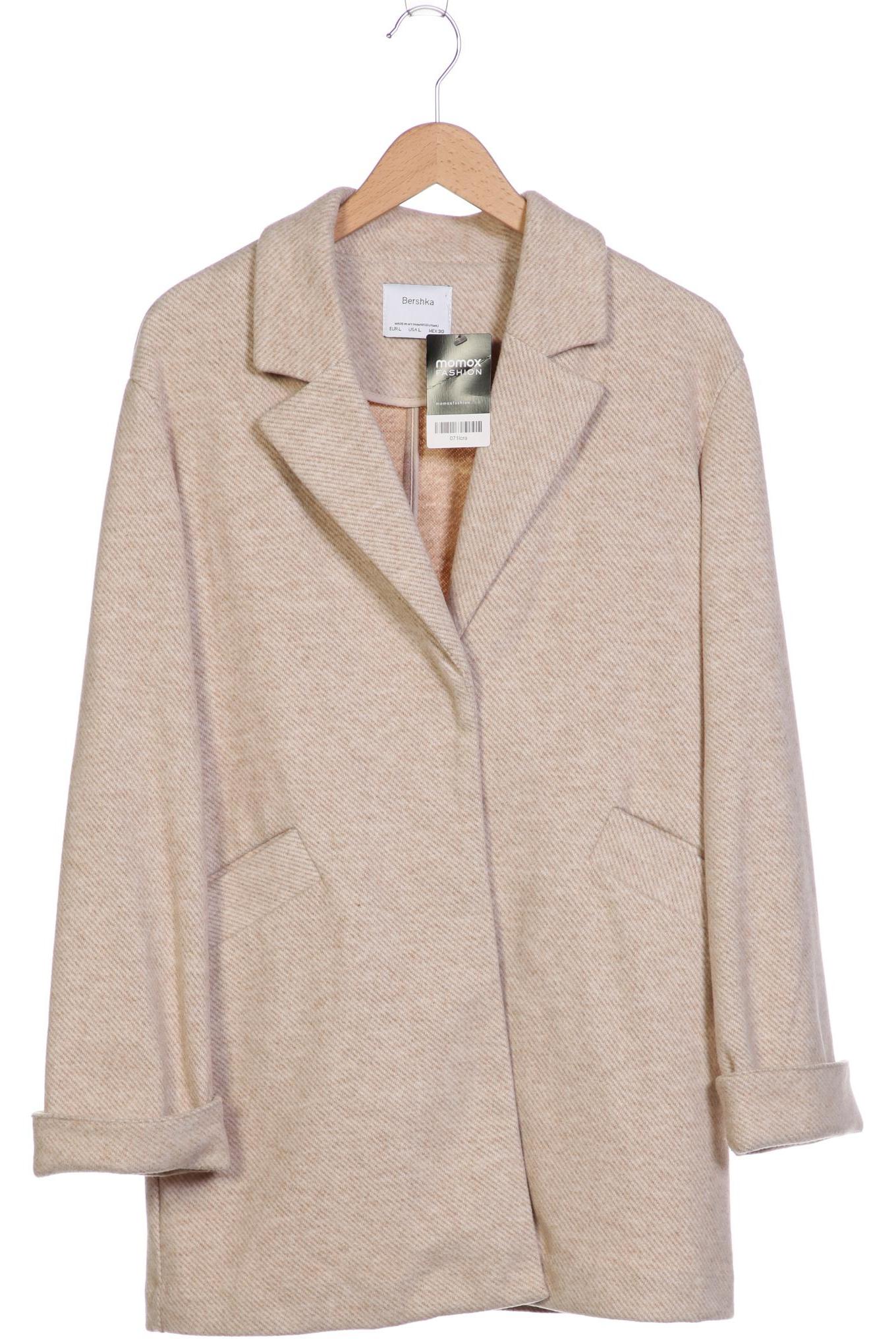 

bershka Damen Mantel, beige, Gr. 42