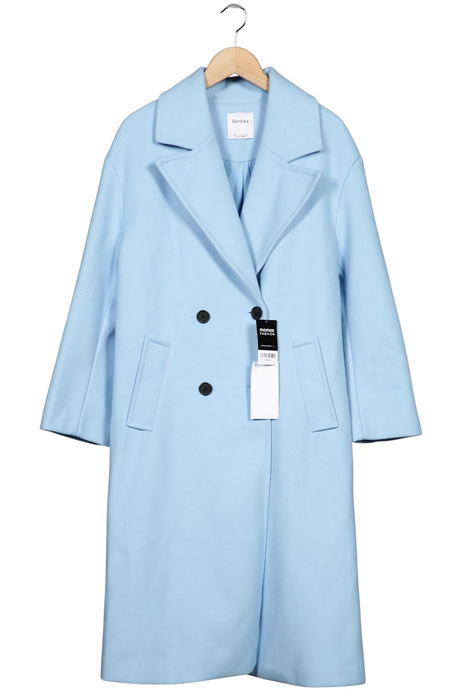

bershka Damen Mantel, hellblau, Gr. 36