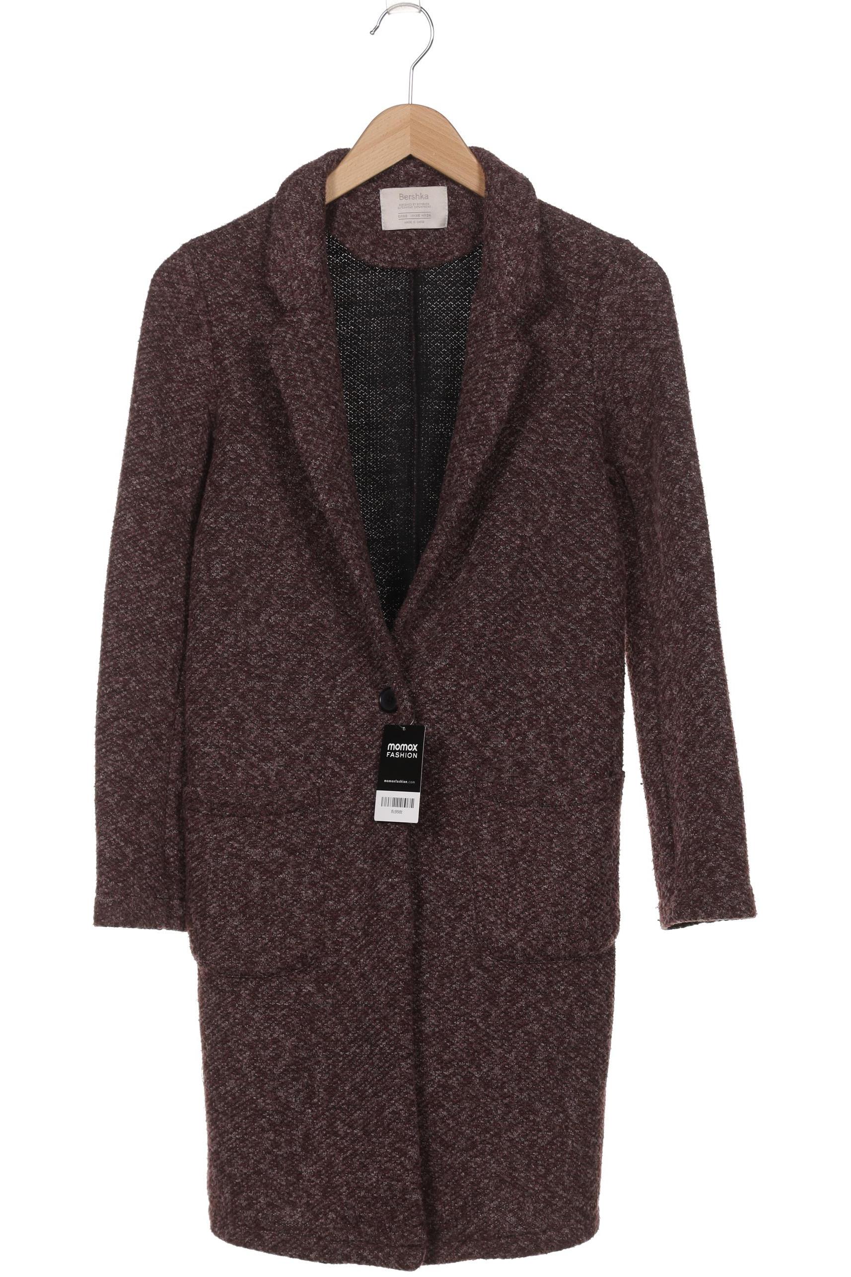 

bershka Damen Mantel, bordeaux, Gr. 34