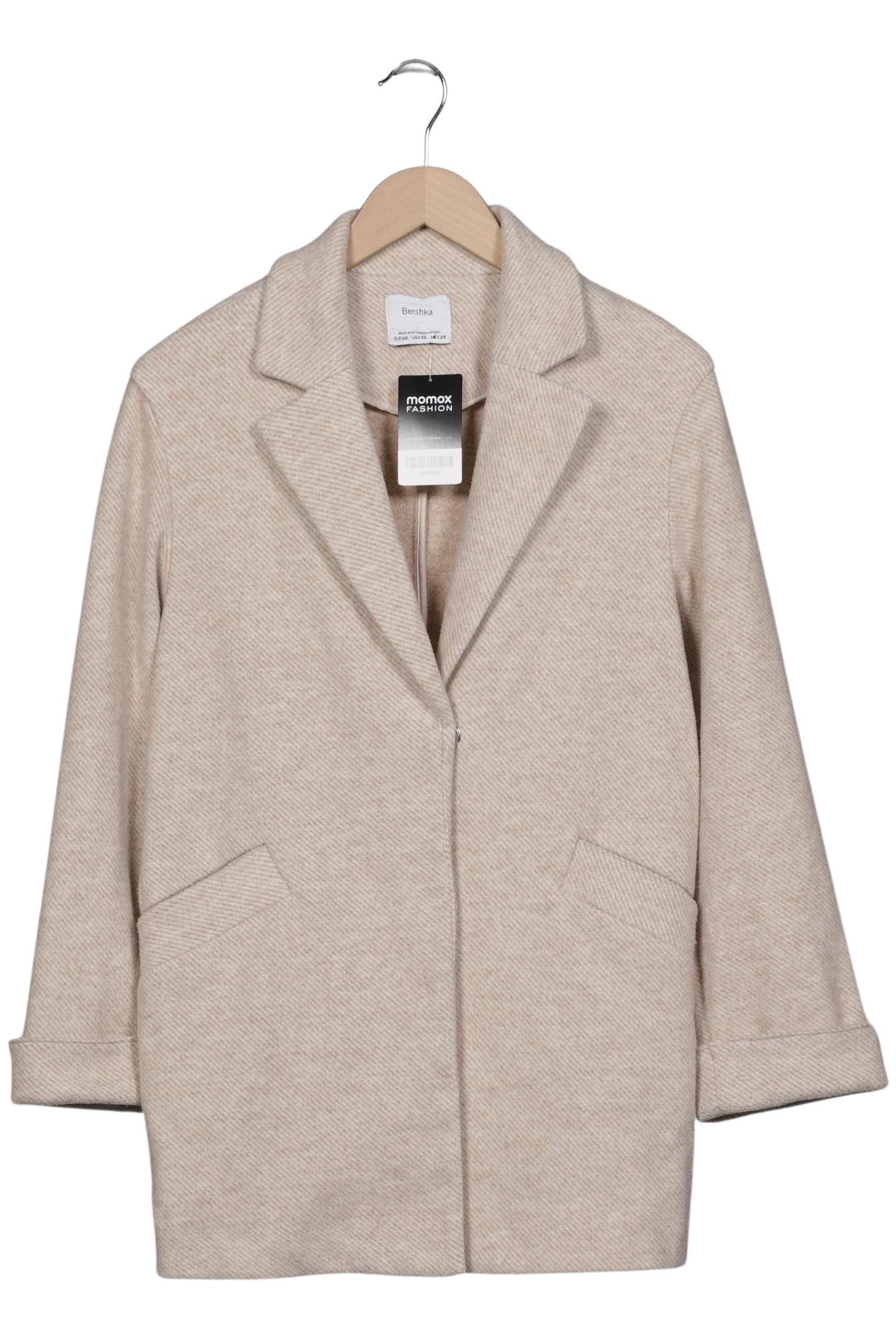 

bershka Damen Mantel, beige, Gr. 34