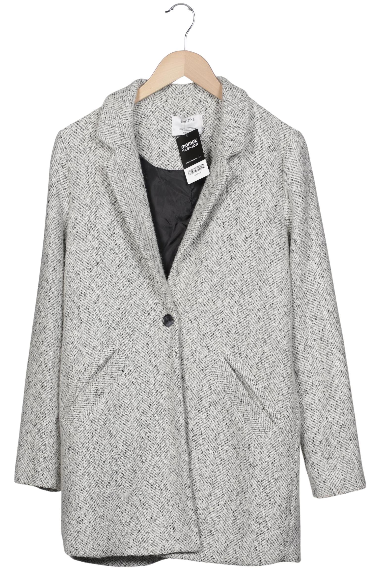 

bershka Damen Mantel, grau, Gr. 36