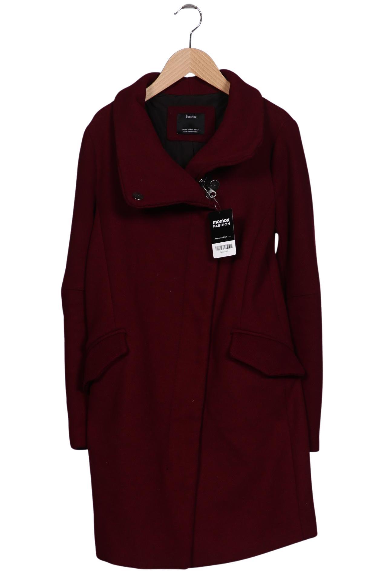

bershka Damen Mantel, bordeaux, Gr. 34