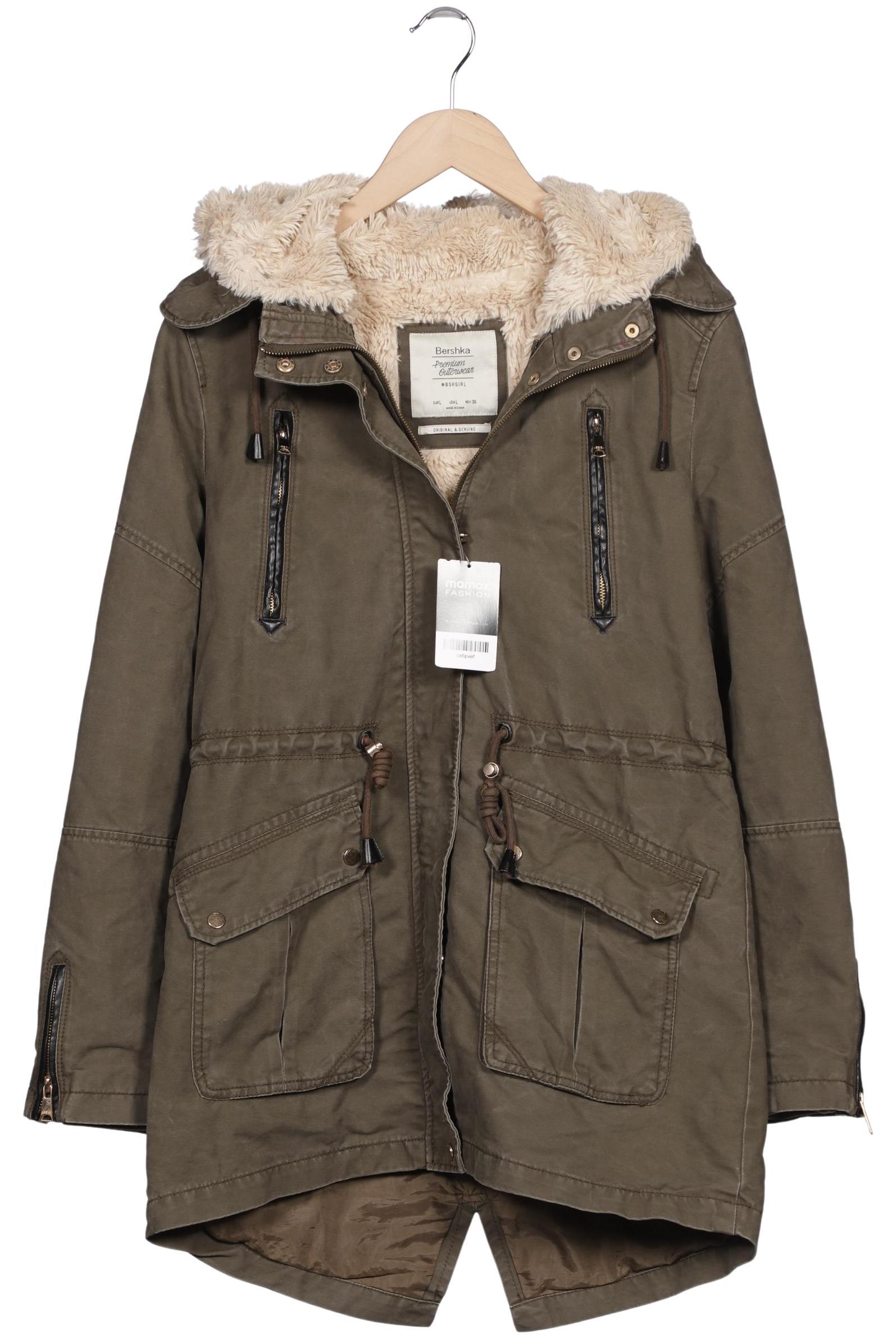 

bershka Damen Mantel, grün, Gr. 42