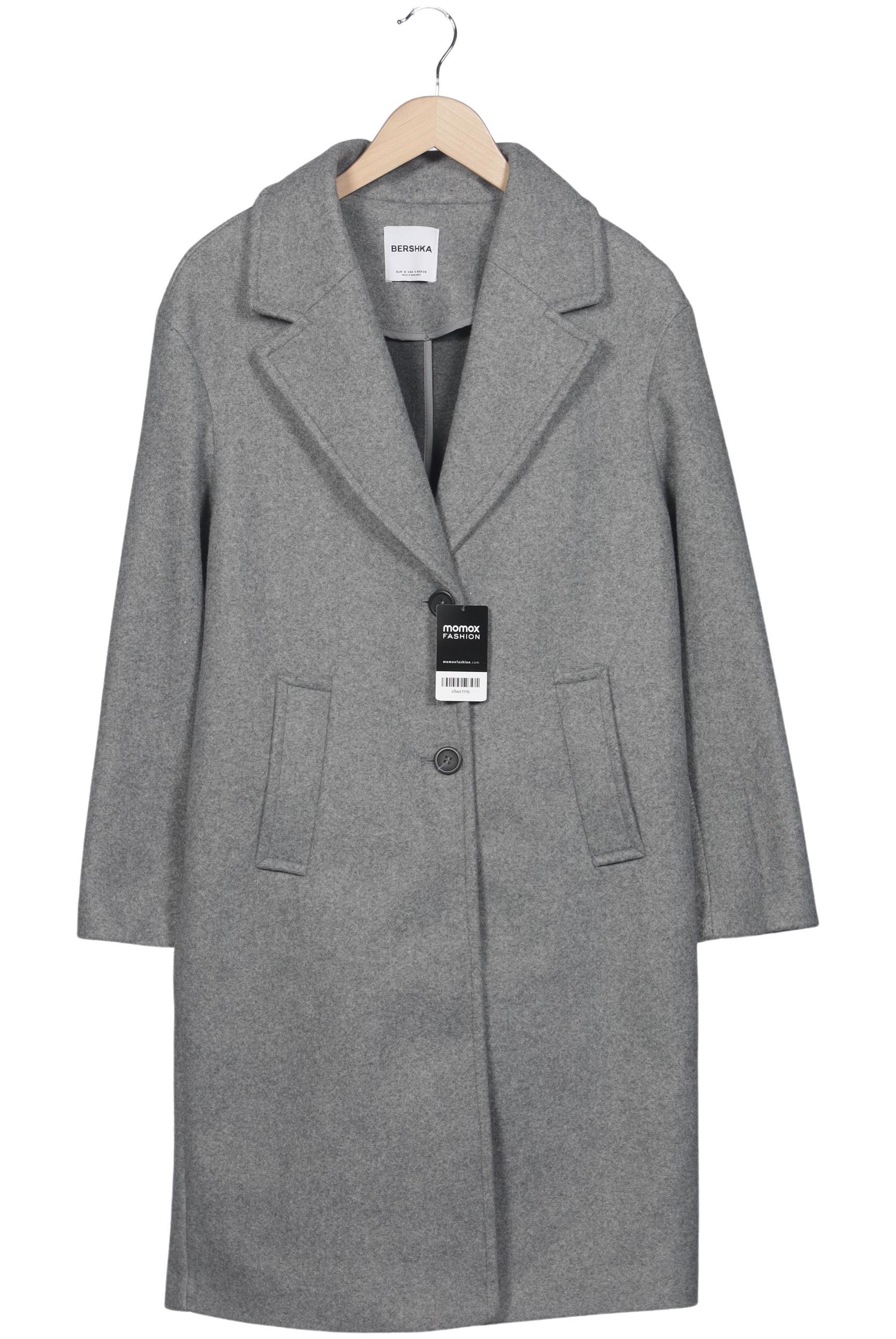 

bershka Damen Mantel, grau, Gr. 36