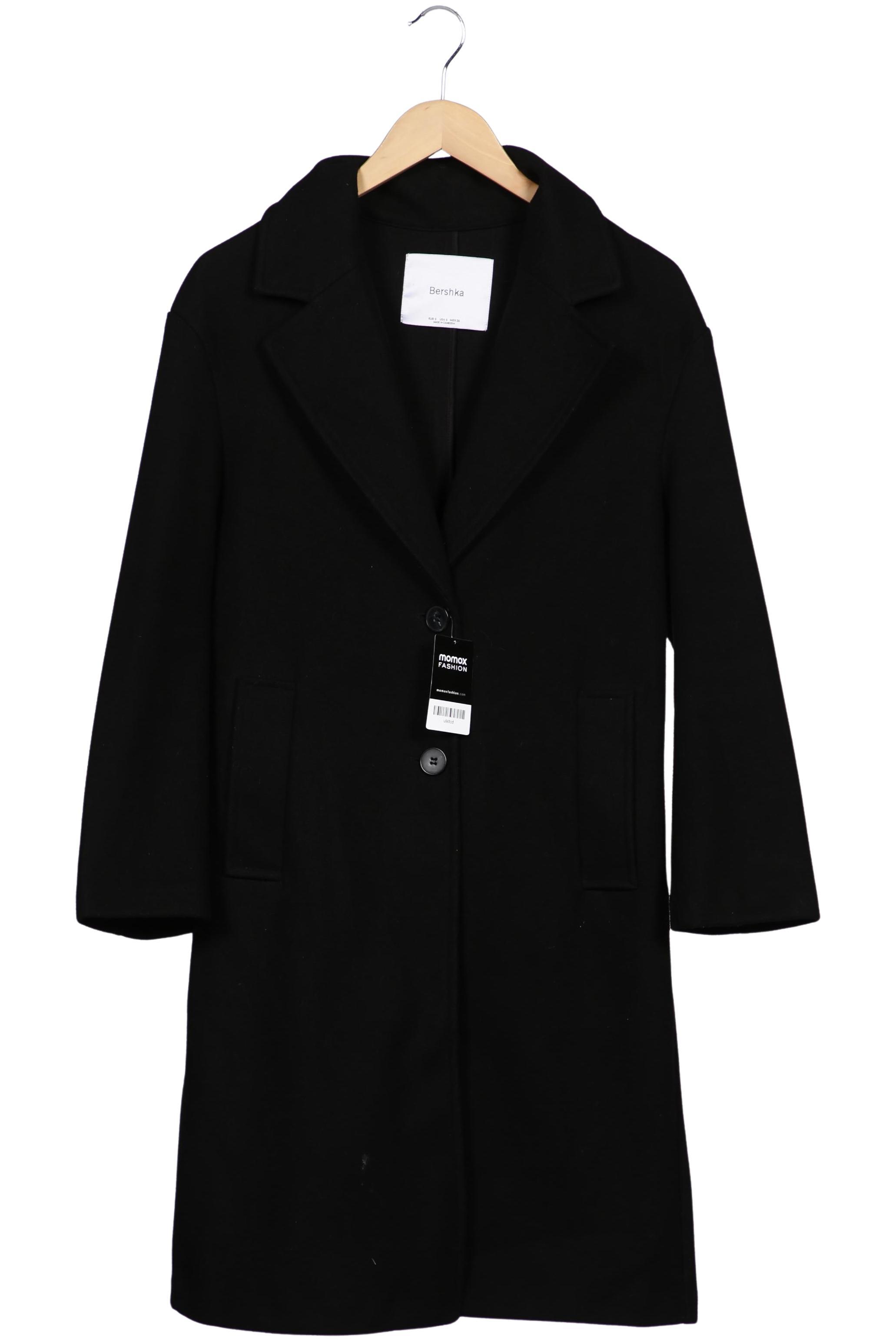 

bershka Damen Mantel, schwarz, Gr. 36