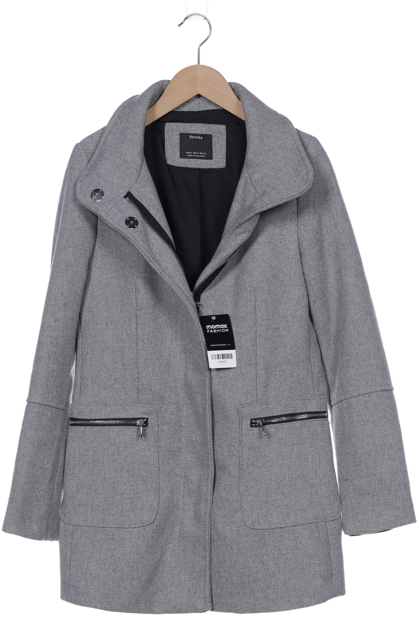 

bershka Damen Mantel, grau, Gr. 36
