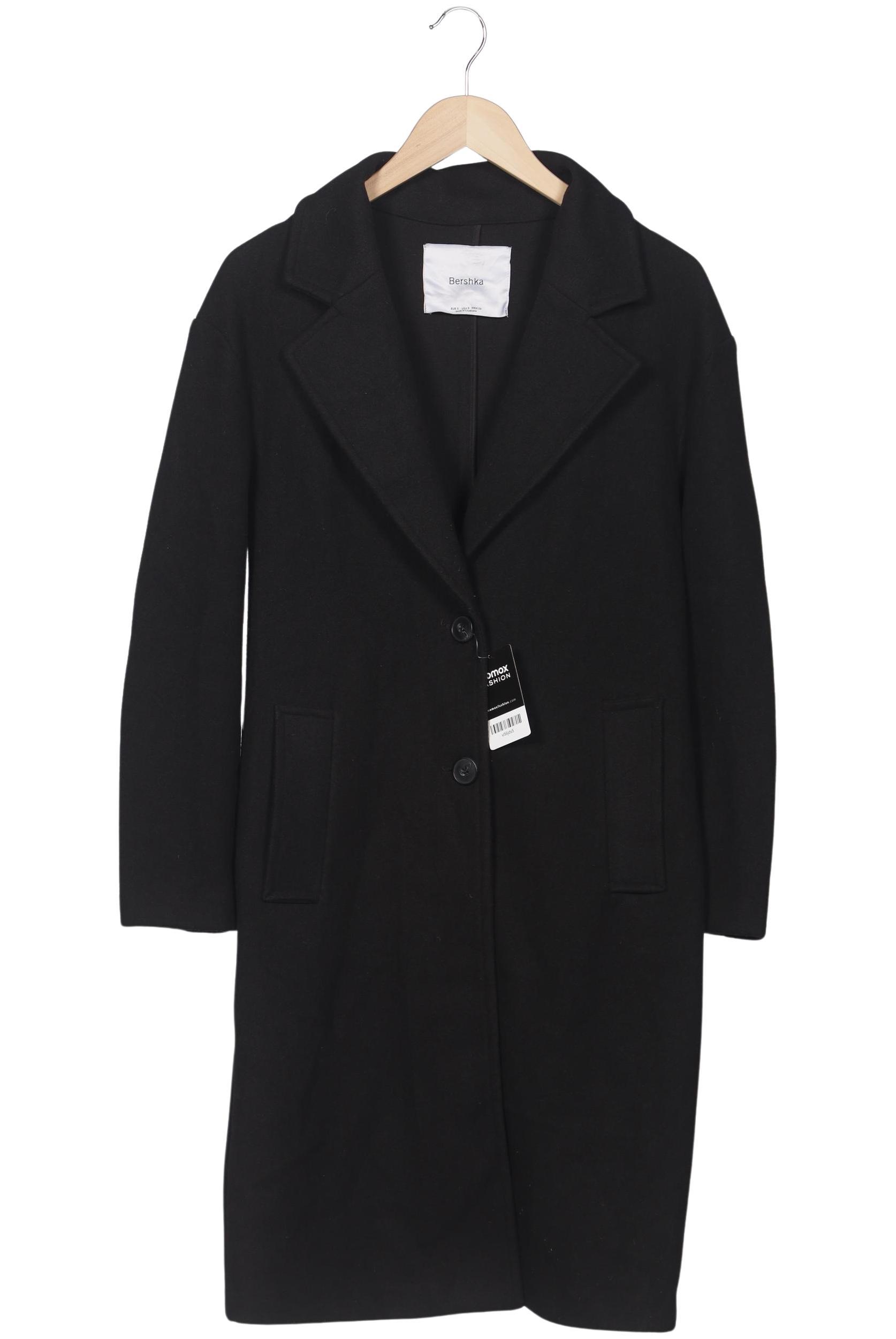 

bershka Damen Mantel, schwarz, Gr. 36