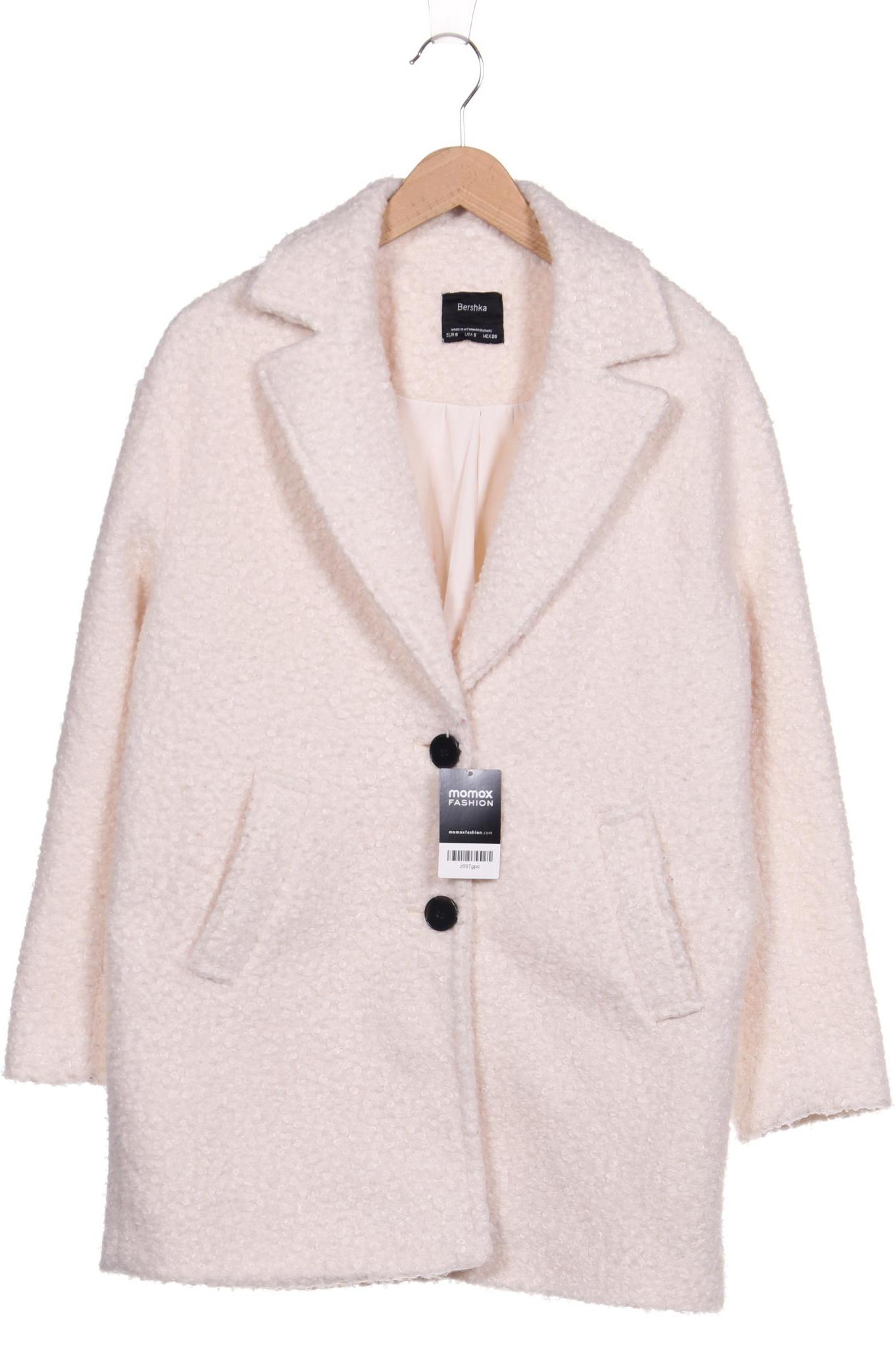 

bershka Damen Mantel, cremeweiß
