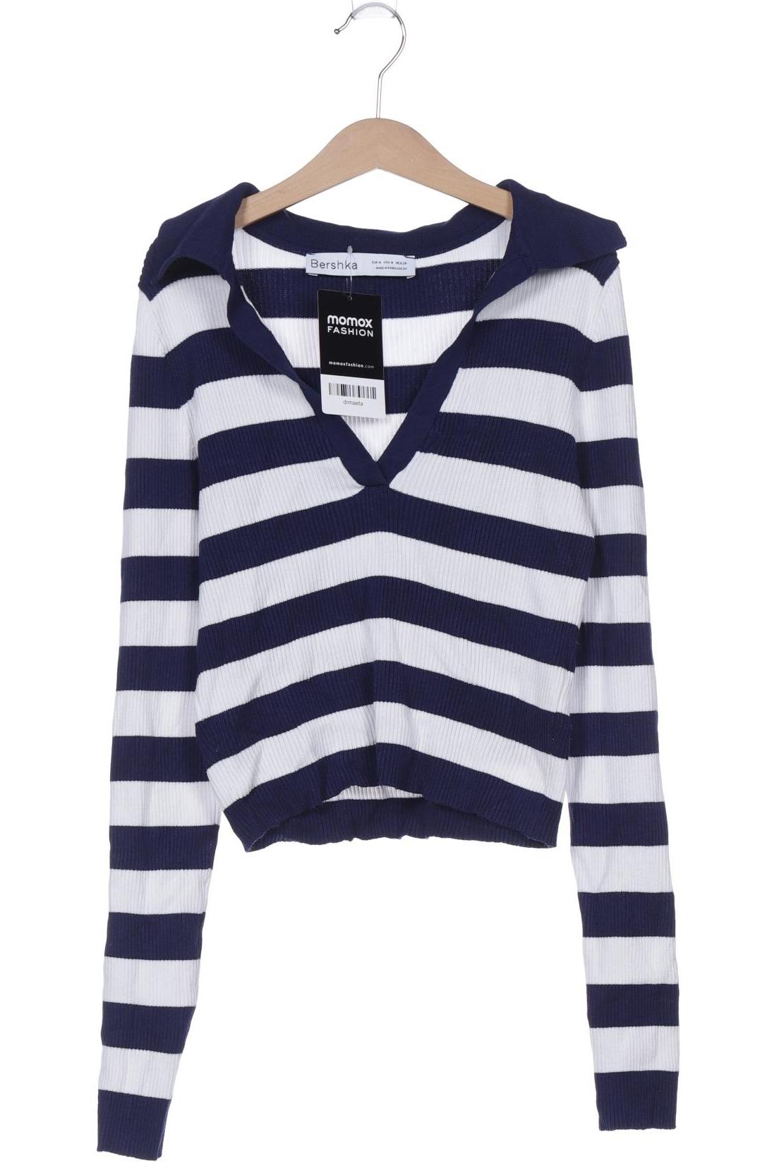 

bershka Damen Poloshirt, blau, Gr. 38