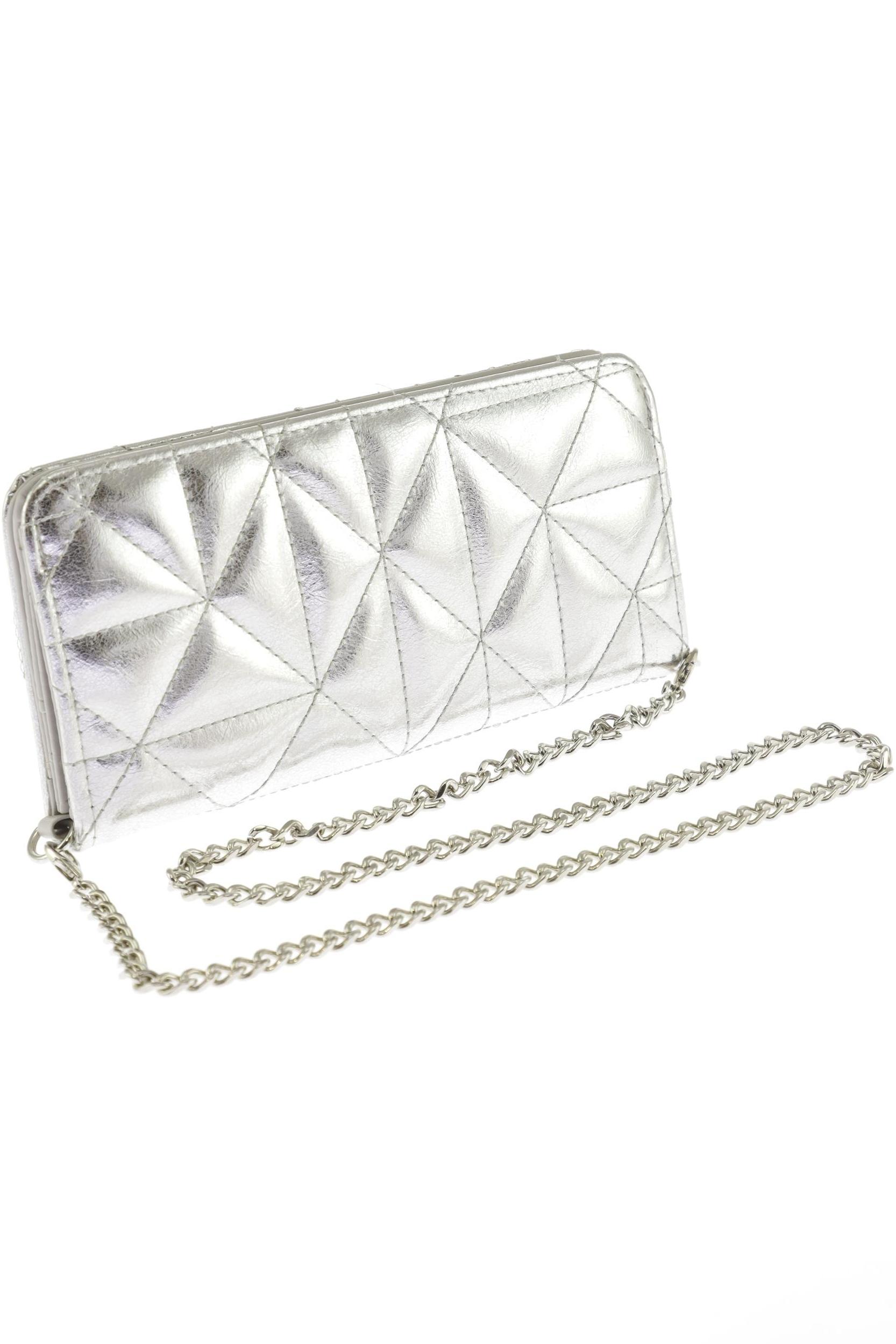 

bershka Damen Portemonnaie, silber, Gr.