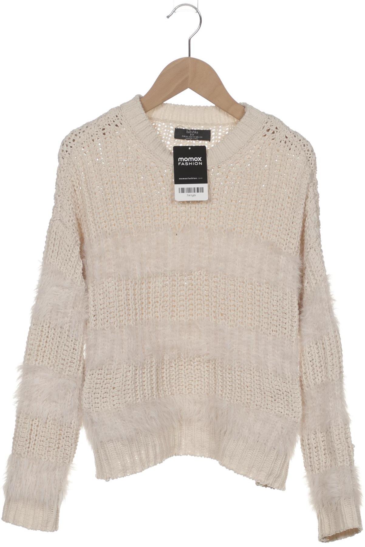 

bershka Damen Pullover, cremeweiß, Gr. 34