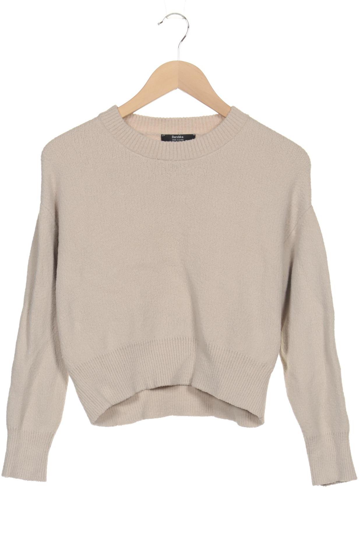 

bershka Damen Pullover, cremeweiß, Gr. 36