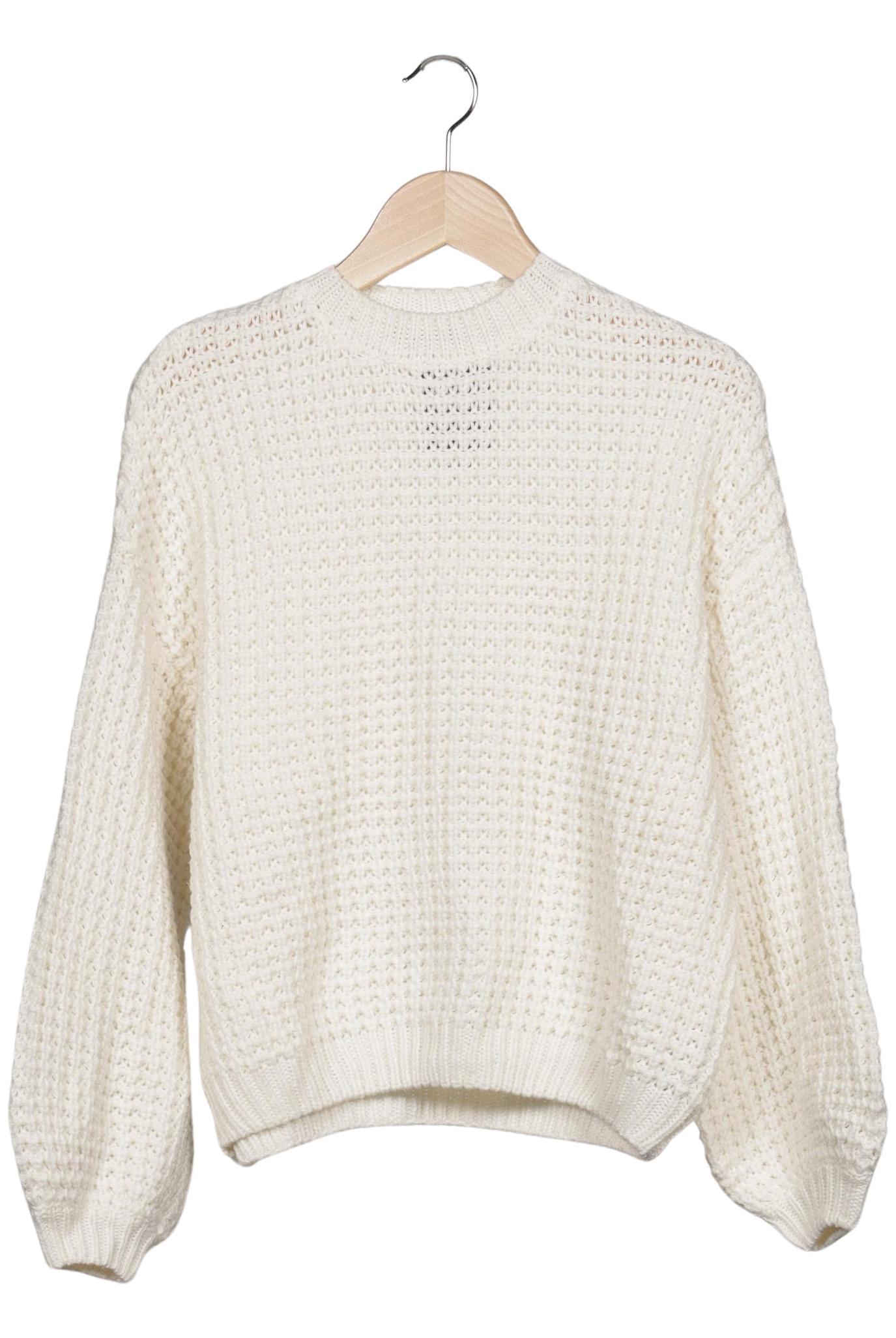 

bershka Damen Pullover, cremeweiß, Gr. 34