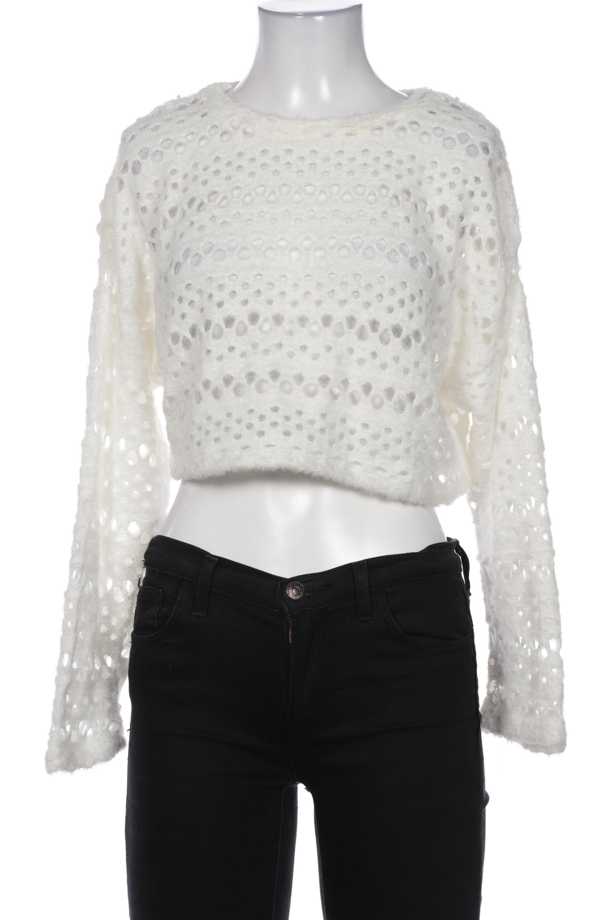 

bershka Damen Pullover, weiß, Gr. 34